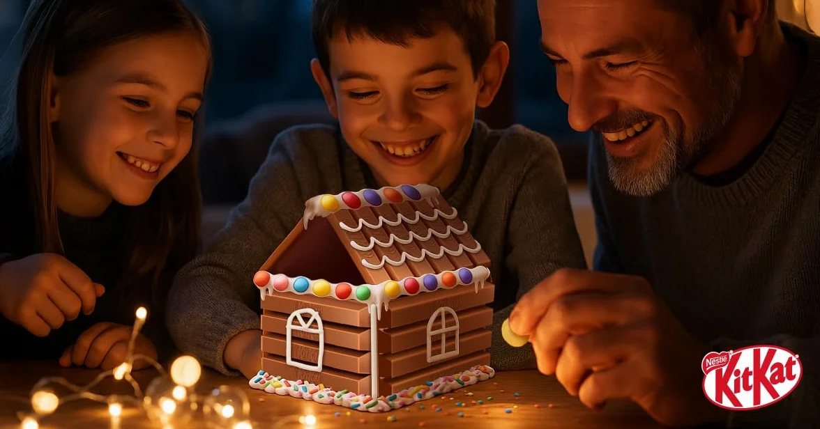 NESTLÉ KITKAT casa de chocolate con leche NAVIDAD paquete 461g