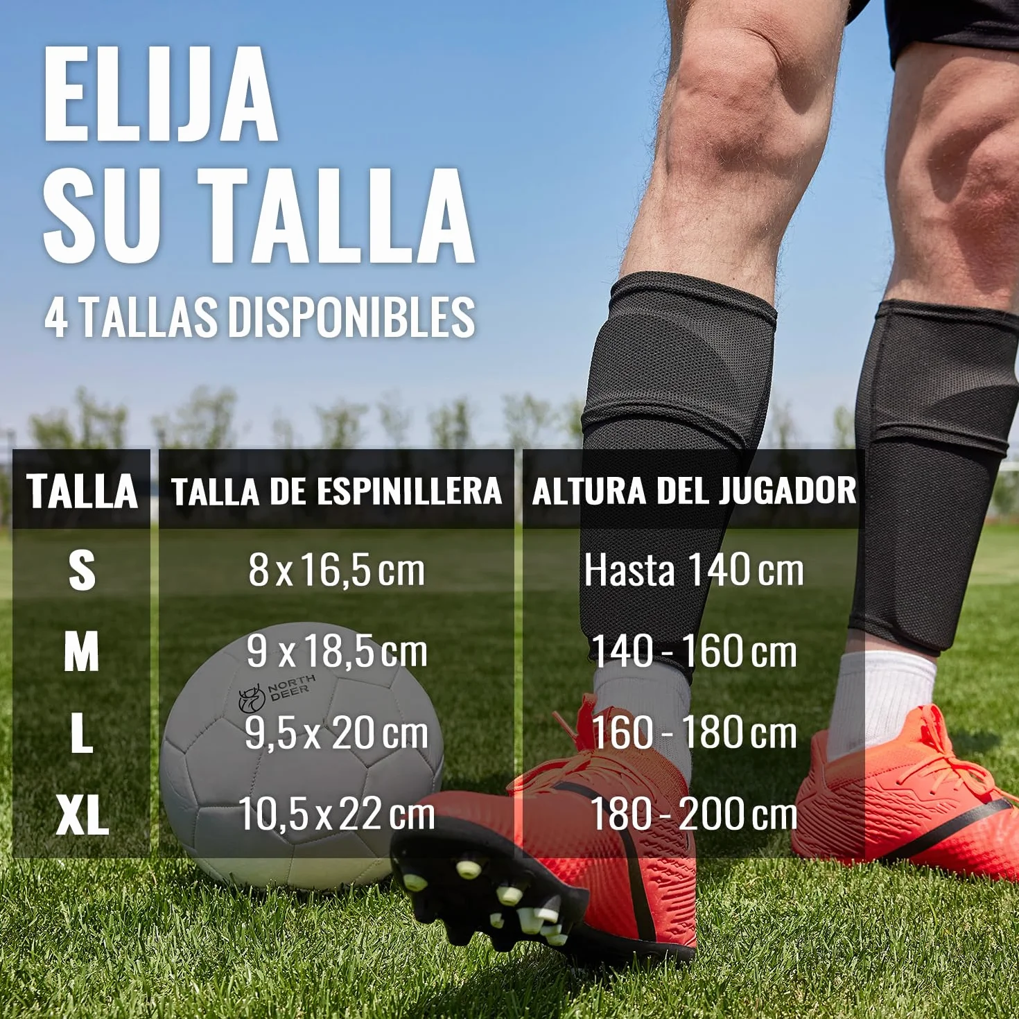 Northdeer Espinilleras Infantiles de Fútbol con Medias Bolsillo