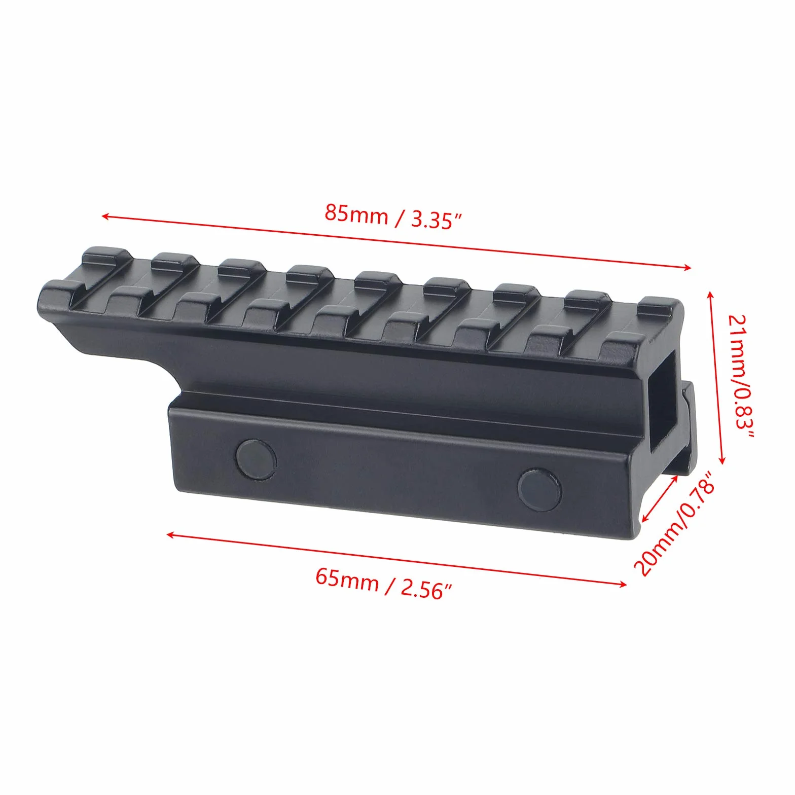 Base de Riel Vertical Táctico de 20 mm Soporte Adaptador para Montaje de Riel Picatinny