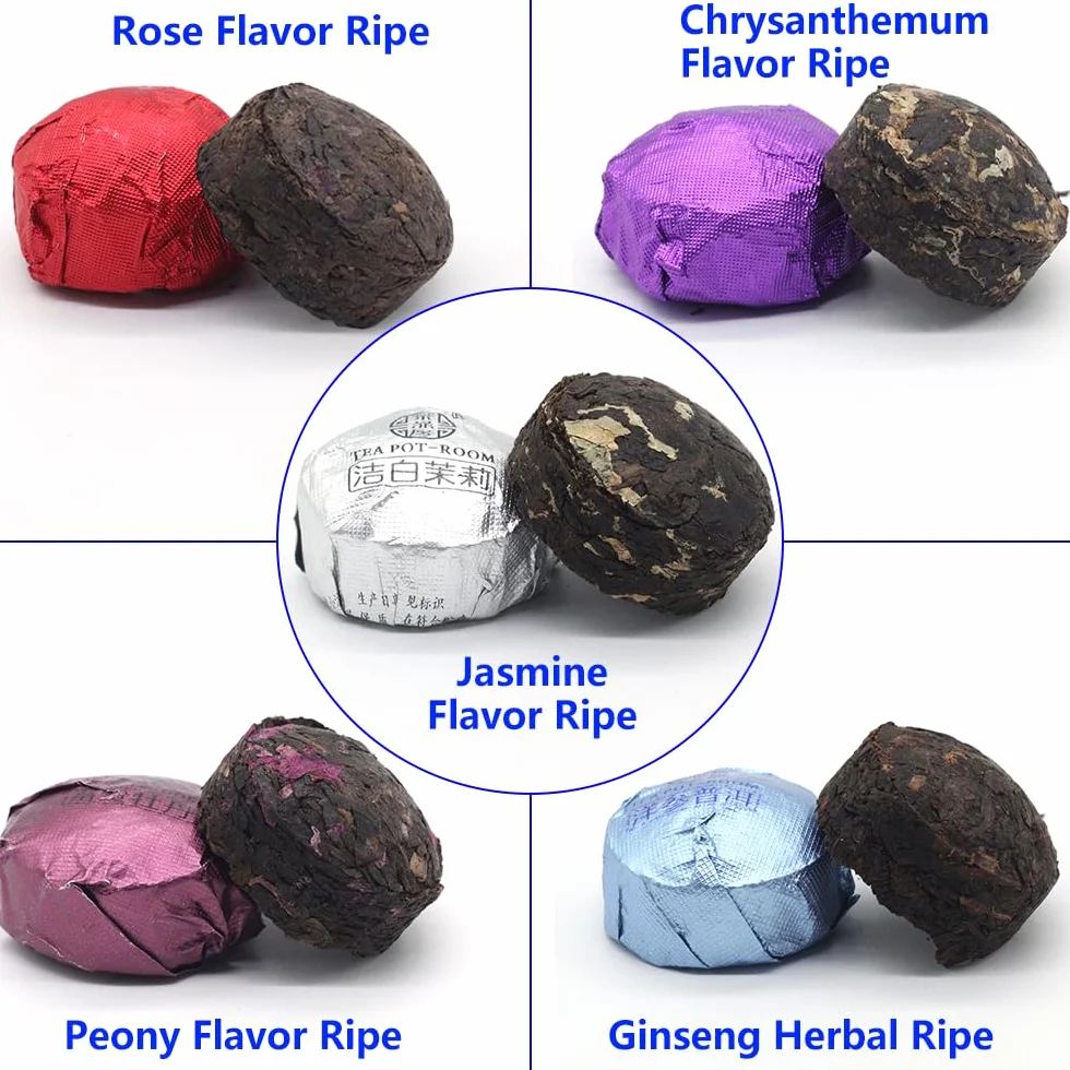 LWXLJMJZC-Tè Puerh dello Yunnan Mini Tuo Cha 30 Piezas (10 Gustos * 3 Piezas) Té Chino Pu-Erh (Maduro y Crudo) Té Pu'erh