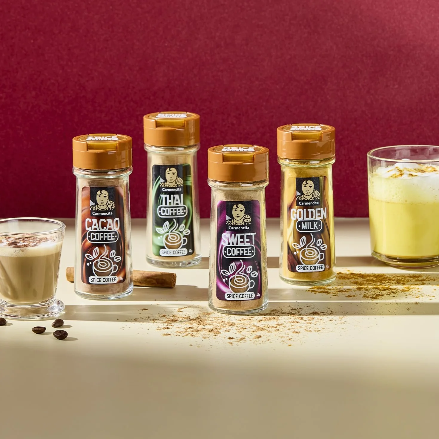 Carmencita Golden Milk, Mezcla de Especias para Café, Sin Gluten, 42 g