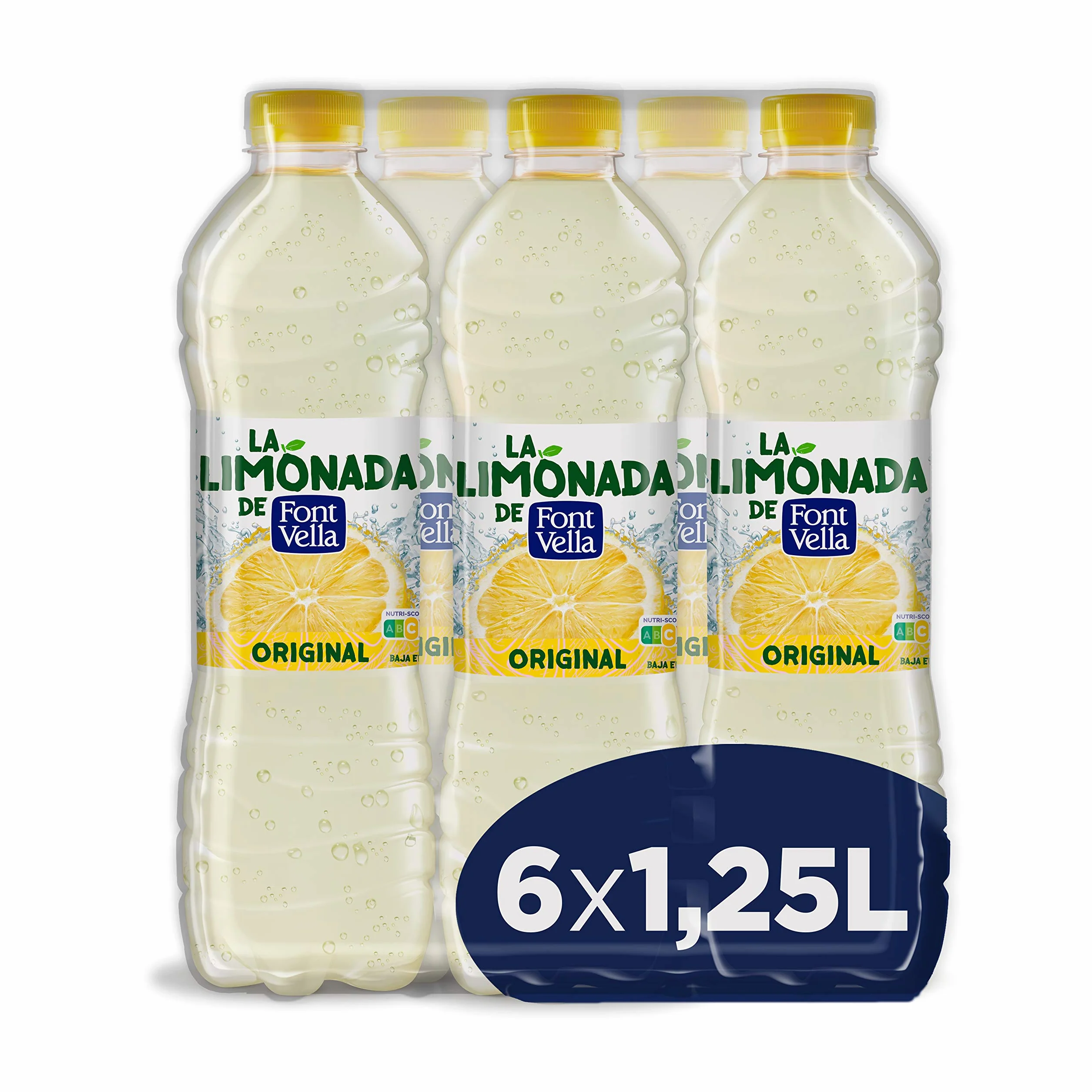 Limonada de Font Vella Agua Mineral, con Zumo de Limón - Pack de 6 x 1.25L