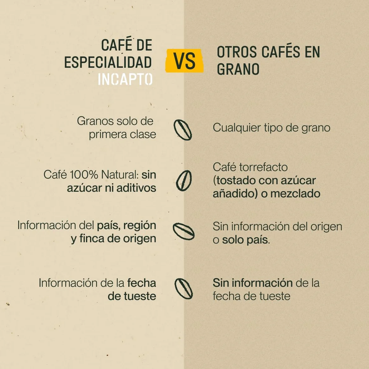 Incapto Pack de Cafés Especial Café con Leche, Café en Grano Natural, Specialty Coffee +80 SCA, 3x500g