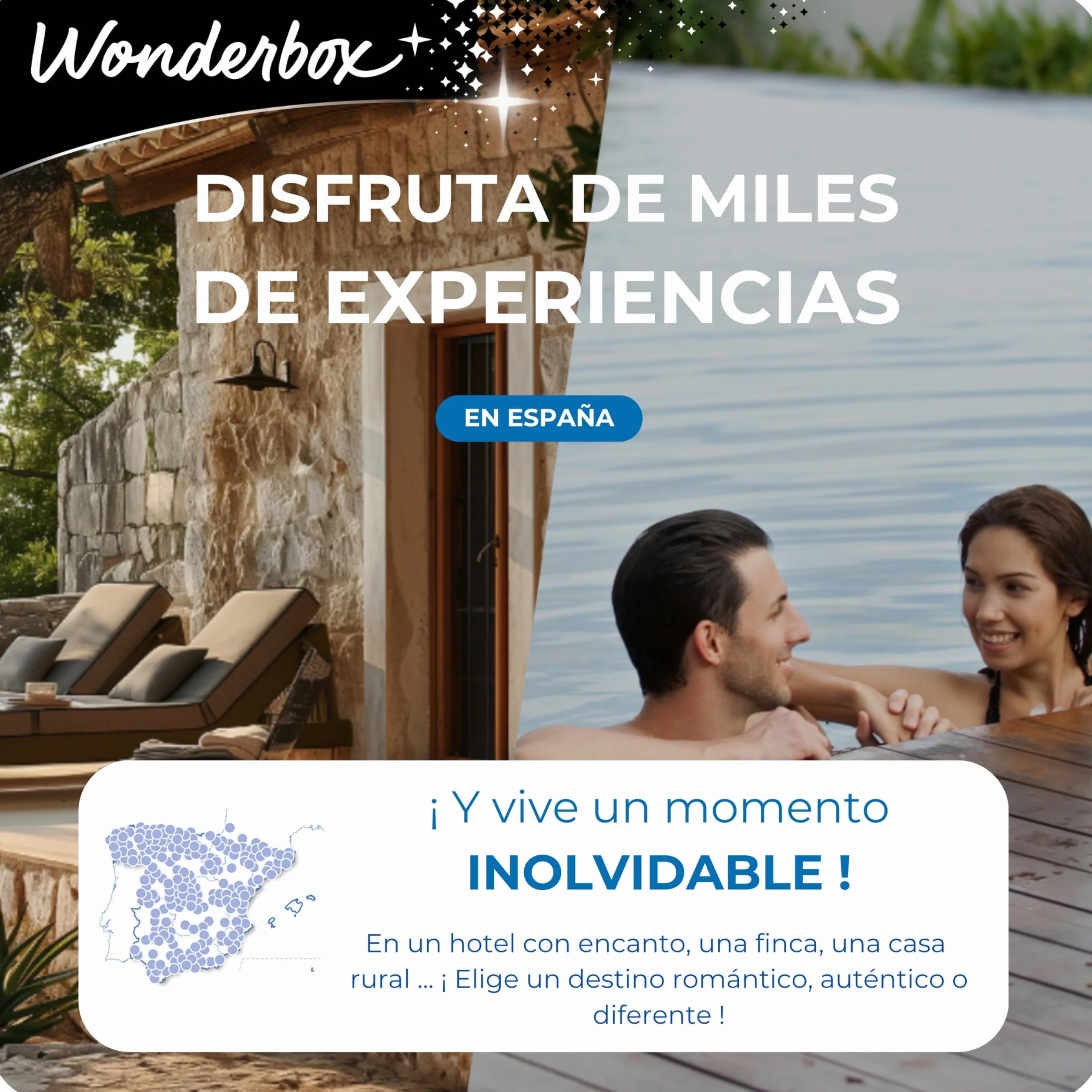 WONDERBOX Caja Regalo - MIL & UNA NOCHES INOLVIDABLES - 500 hoteles en España y Europa para dos personas.