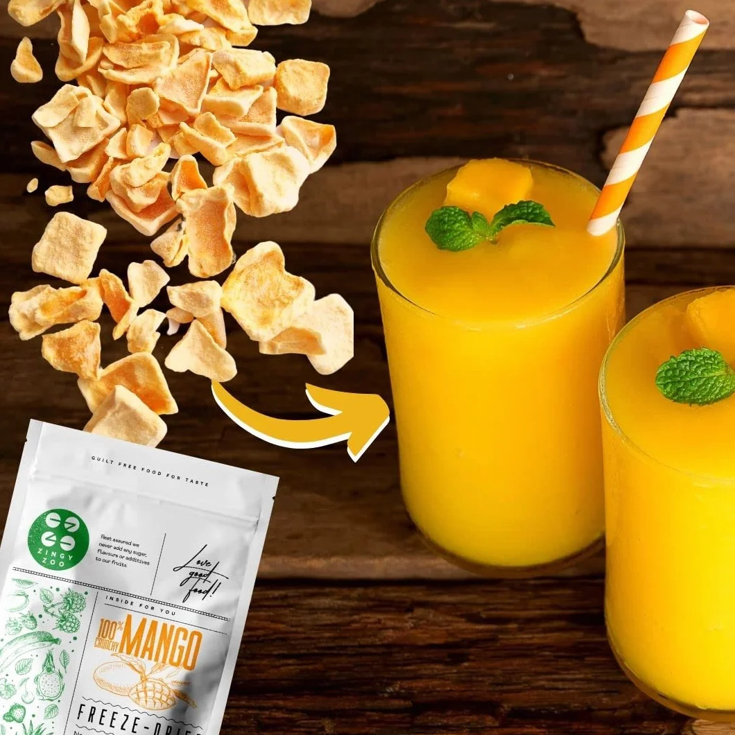 Mango Deshidratado | Liofilizado Mango Fruta Raw Natural Freeze Dried Fruit | Fruta Deshidratada Sin Azucar | Gefriergetrocknete Mango Fruta Liofilizada | Pure Dried Mango Snack ZingyZoo (100g)