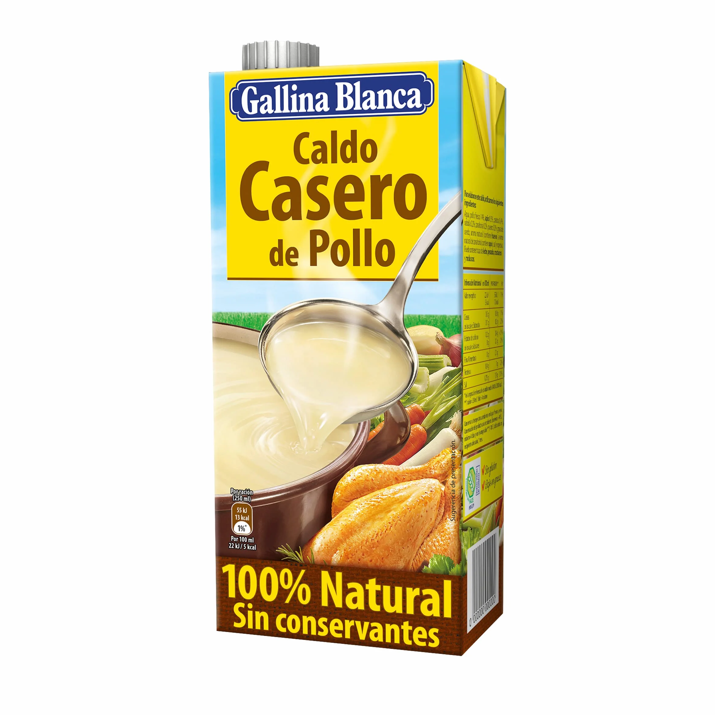 Gallina Blanca - Caldo casero de pollo - 100% natural - Pack 12 litros