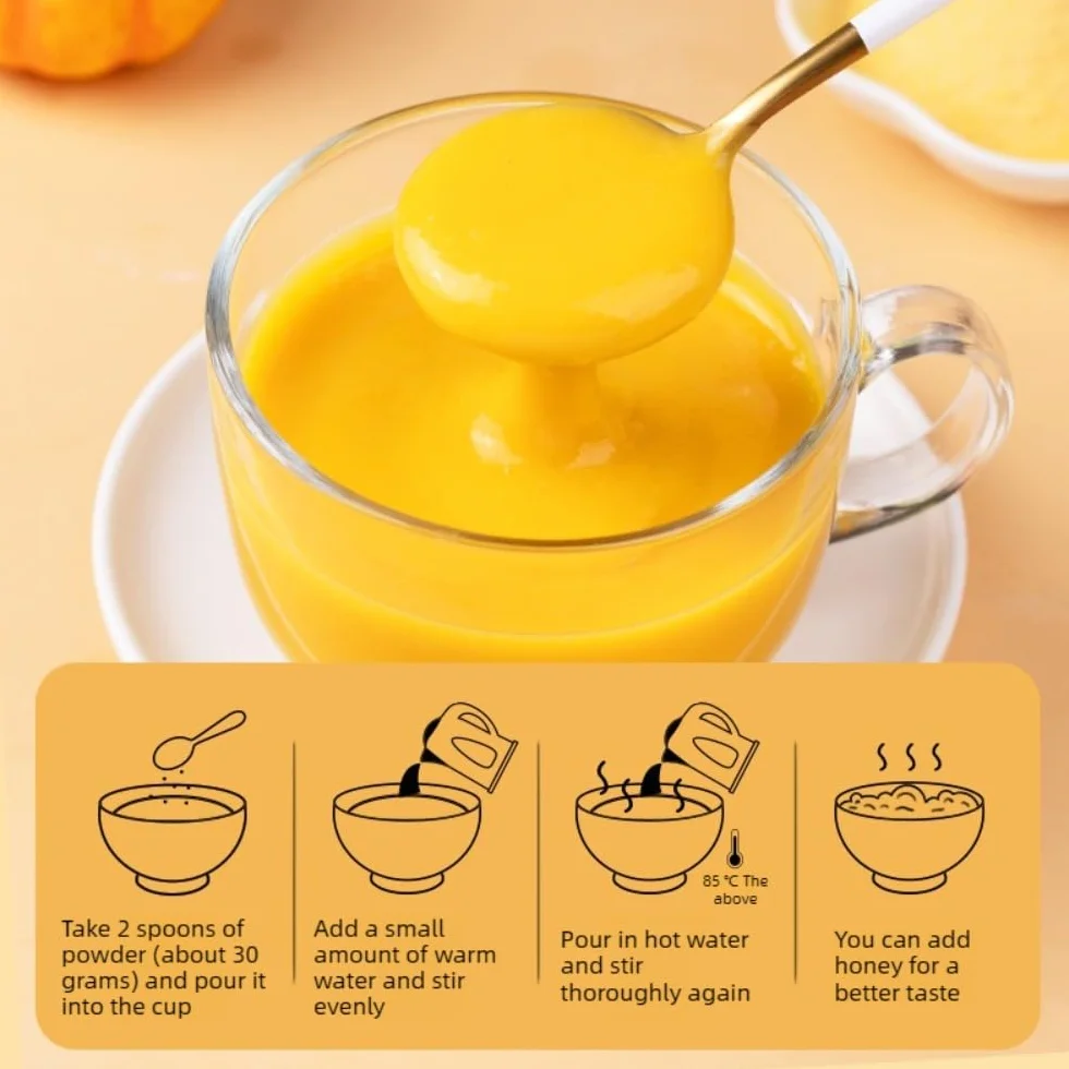 Yam Pumpkin Mijo en polvo, tarro de 500 g, bebida de desayuno de grano natural, pasta de arroz instantánea, fácil de preparar, suave y dulce, sin aditivos artificiales