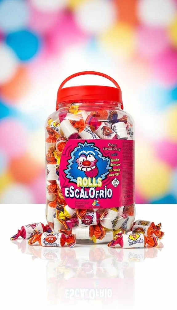 iChuches | Escalofríos Rollo Caramelo Envuelto – Tarro Reutilizable 150 Unidades | Golosinas Intensidad Extra