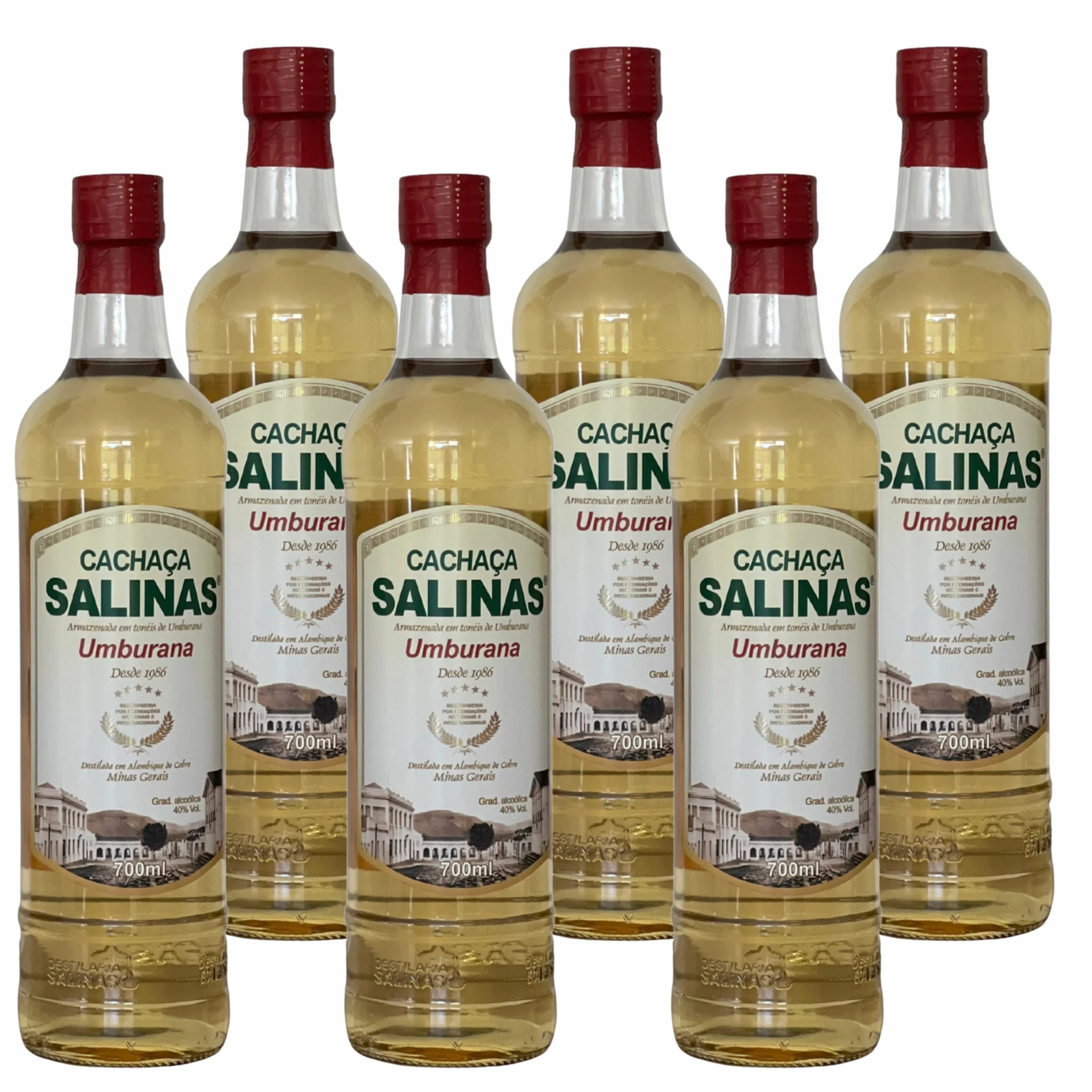Cachaça Salinas Premium 700 ml Umbuarana – Destilado Artesanal de Brasil, ideal para Caipirinha, Cócteles y Mixología, envejecida (6 Botellas)