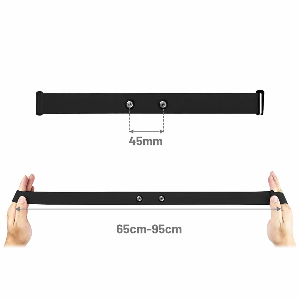 Correa para el Pecho con Monitor de Frecuencia Cardíaca de Repuesto, Compatible con Polar H10, H9, H7, Negro