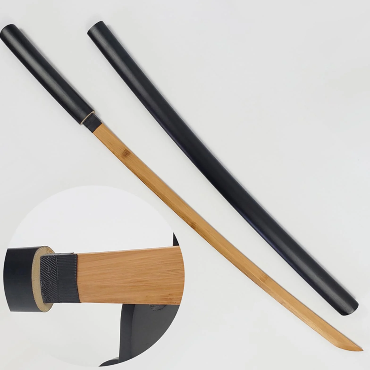 Katana de Madera Natural 101 cm Bokken Entrenamiento Kendo Espada Madera Hecha a Mano