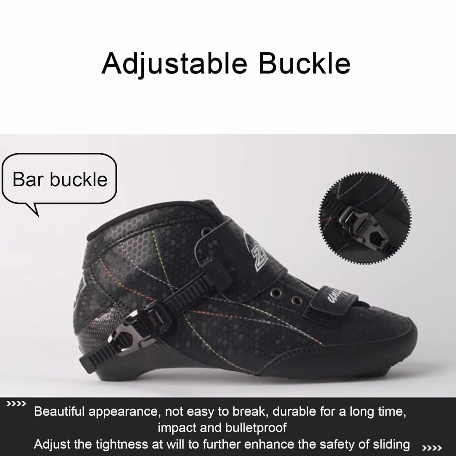 Patines En Línea De Velocidad Carbono 110 mm Unisex 4-Wheel Black