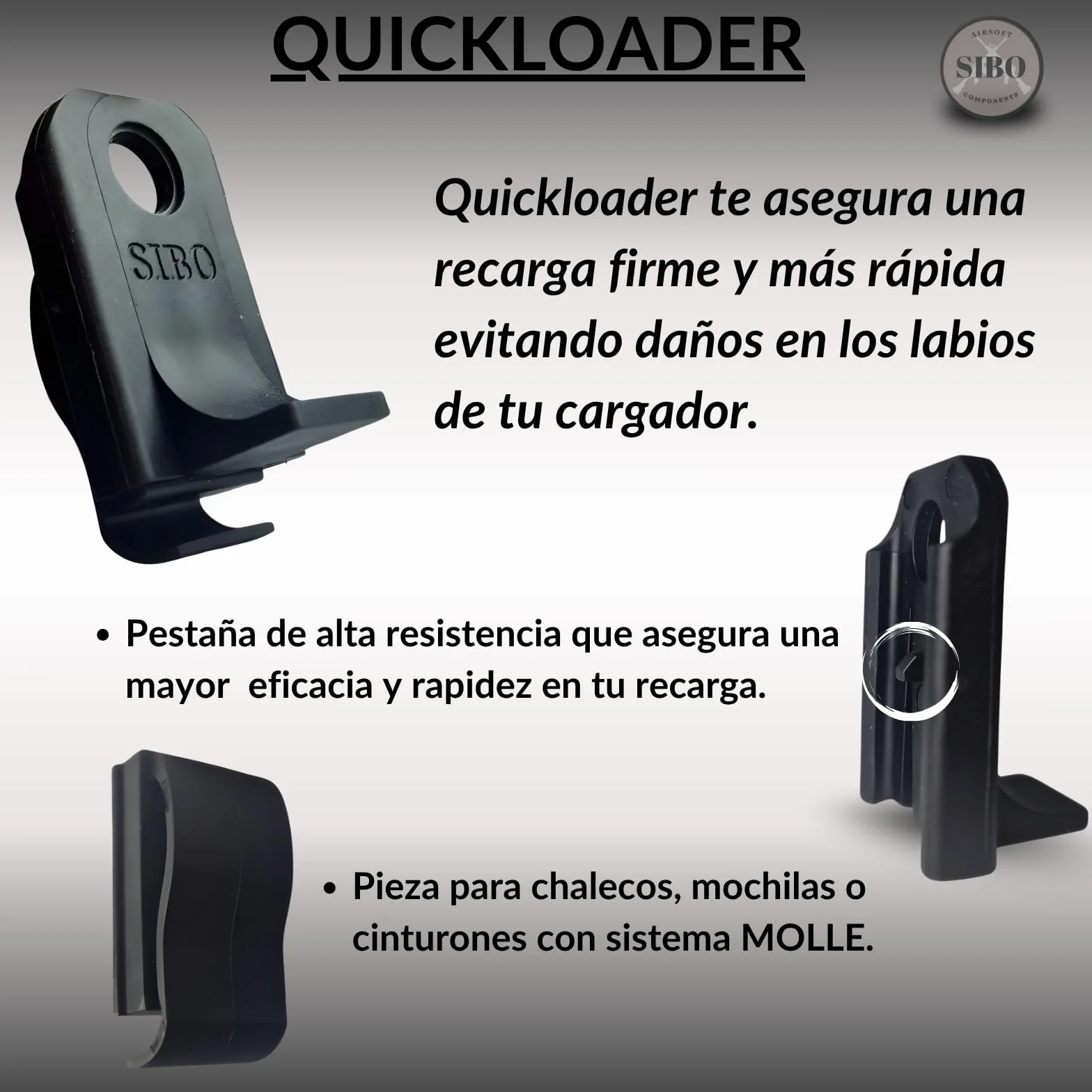 Sibo Airsoft Speedloader 6mm BB Loader para Pistolas Recarga Rápida