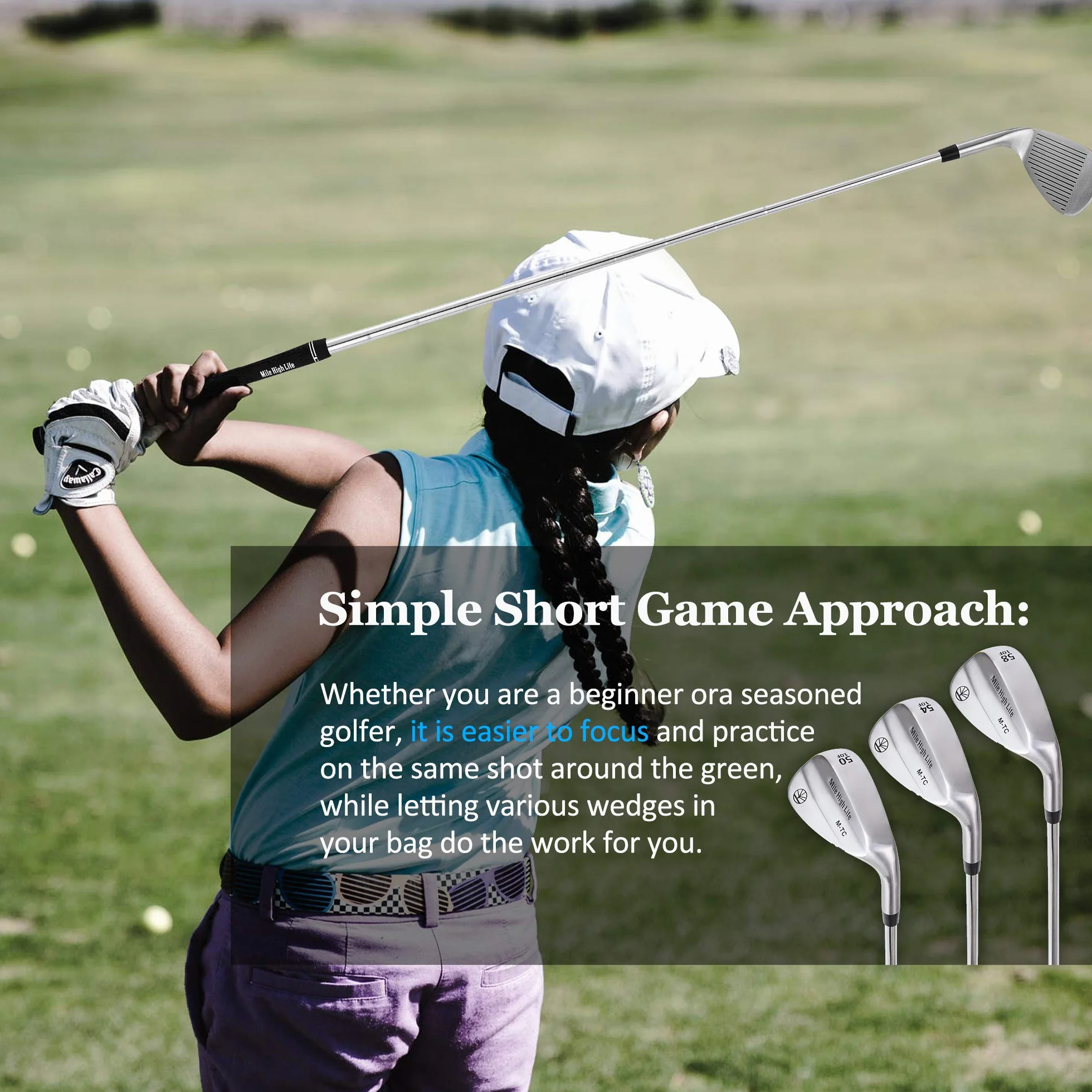 Mile High Life Golf Sand Wedge Ball Set Beginner Gap Wedge Lob Wedge 50 52 54 56 58 60 Right Hand