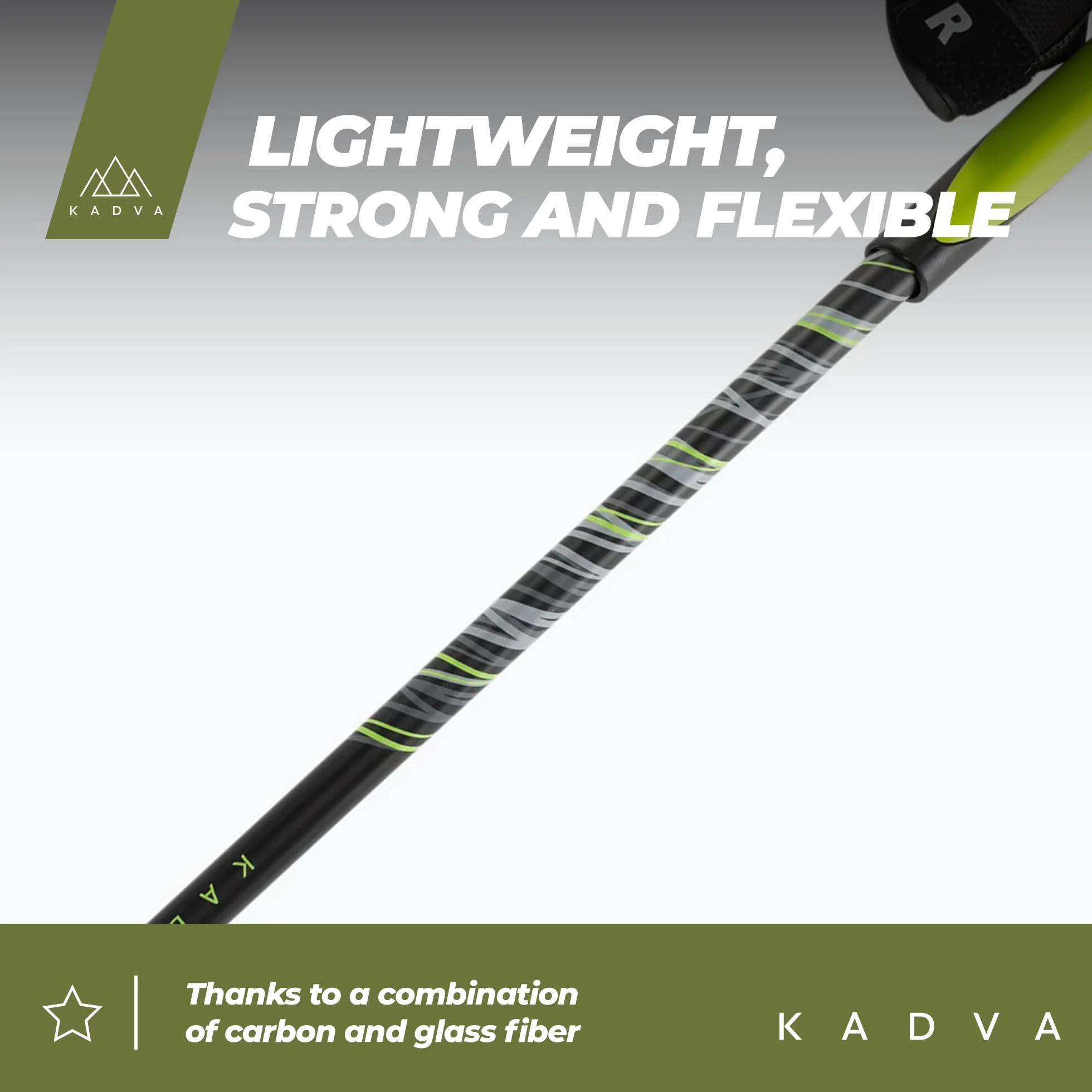 KADVA Raylan Bastones de Marcha nórdica Ajustables 105-130 cm con Guantes