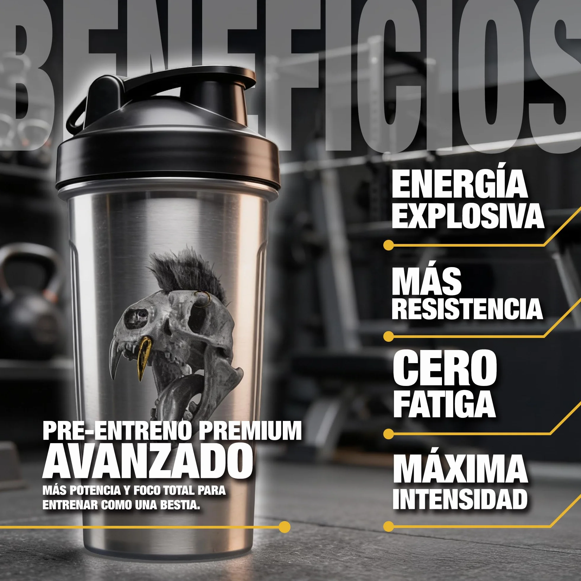 Pre Workout Moonstruck Glow Zoomad Labs 494g – Preentreno Premium para Gimnasio con Cafeína, Óxido Nítrico, Pump Extremo y Fuerza – Bote 3D Gorila Glow que Brilla - Fizzy Peachy
