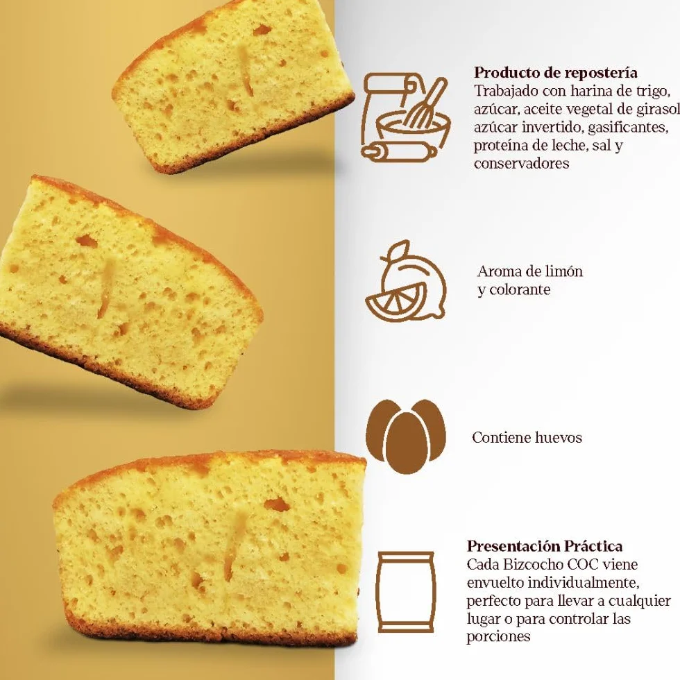 LAPASION - Bizcocho COC envuelto | Bizcochos Casero | Individual | Sobaos | Bollos caseras | Bollería | Ideales para Desayunos y Meriendas | 2 Kg