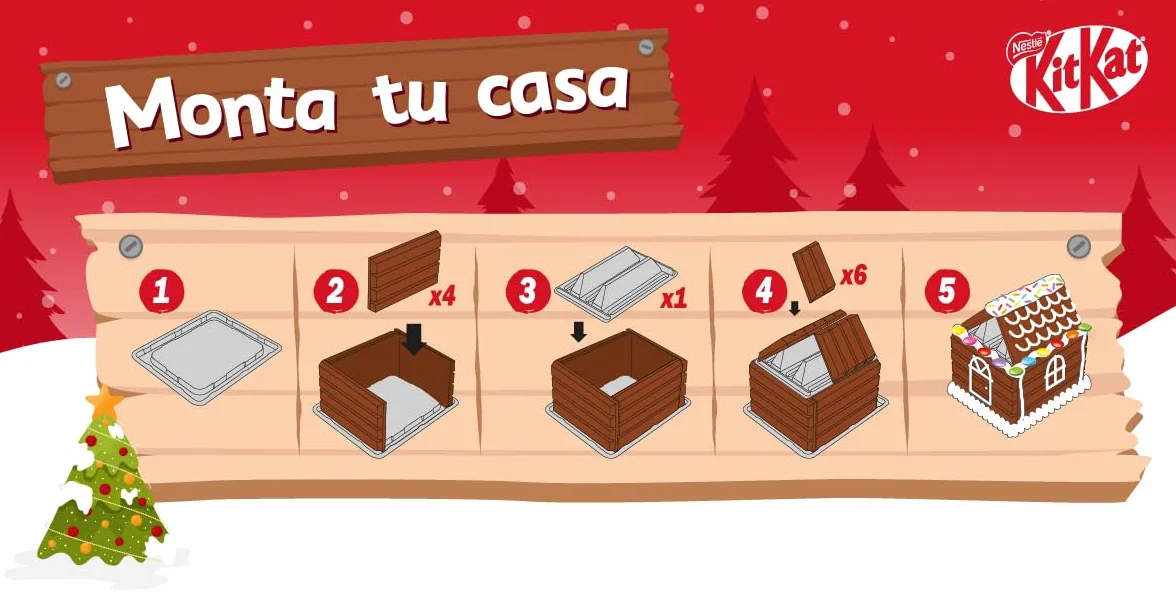 NESTLÉ KITKAT casa de chocolate con leche NAVIDAD paquete 461g