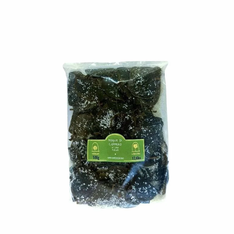 Hojas de alcaparra en sal marina 500 g