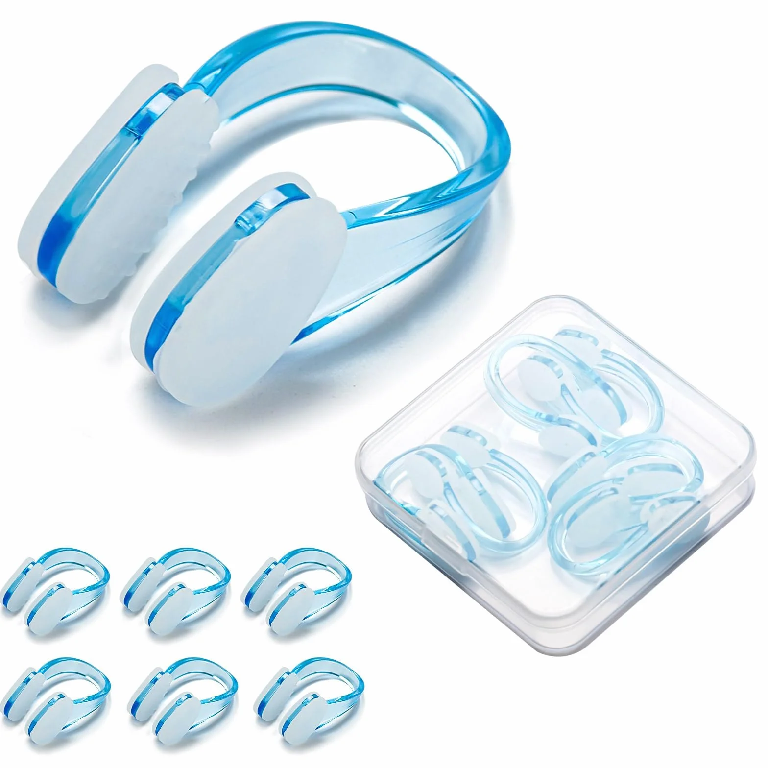 Pinzas Nariz Natación Silicona Impermeable Clip Nasal Nadar Reutilizable Caja Almacenamiento Adultos Niños Principiantes
