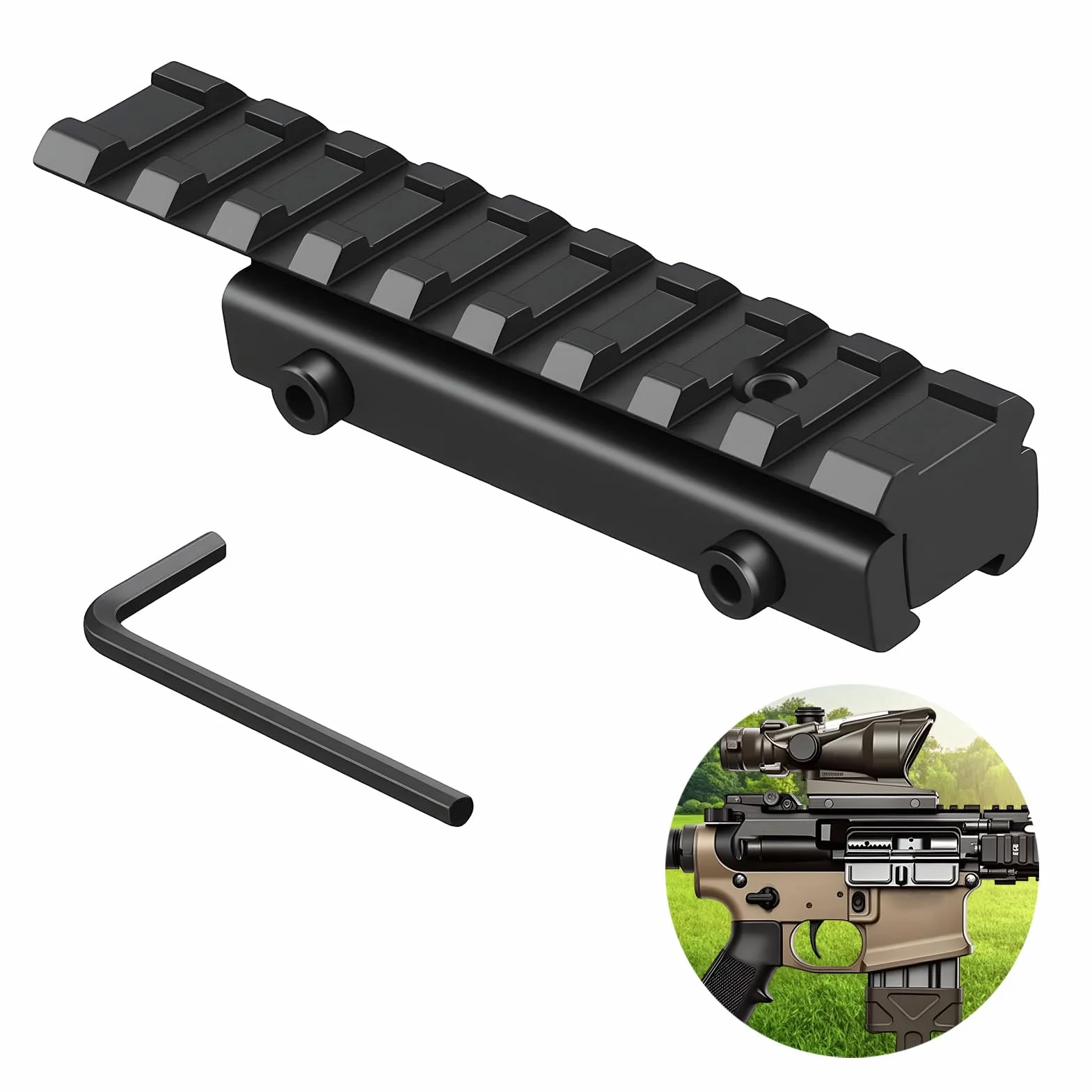 Convertisseur de Montage AR 11 mm Queue d'Aronde Vers 20 mm Picatinny, Adaptateur Profil Bas