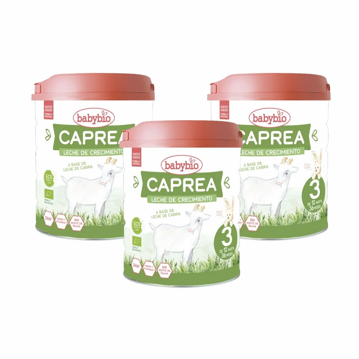 BABYBIO - Leche de cabra - Caprea 3 (12 meses a 3 años) - BIO - 3x800 g