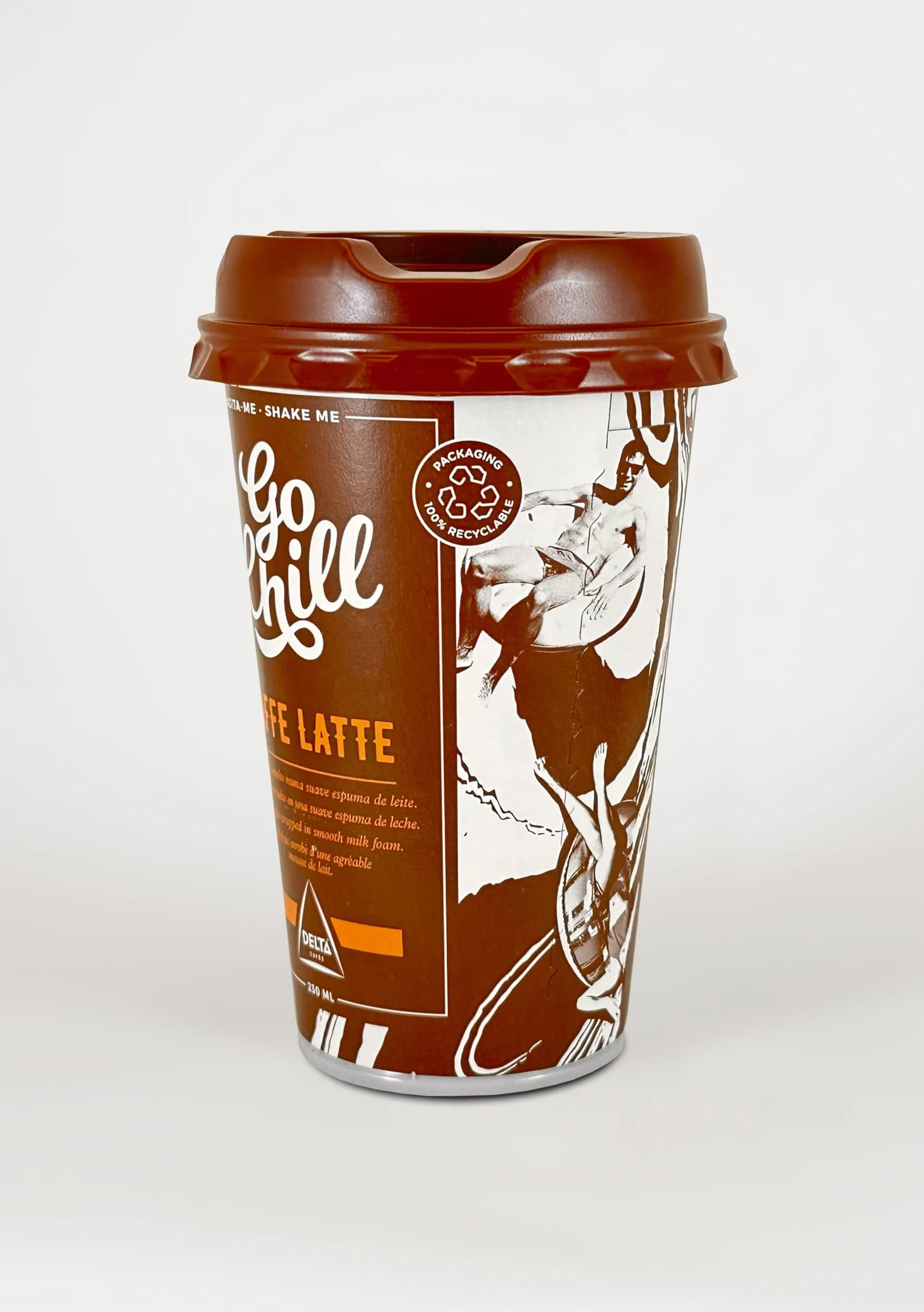 Go Chill Coffee Latte - Bebida de Café Lista para Beber - Suave Refrescante y Espumoso - Espresso y Leche - 230 ml.