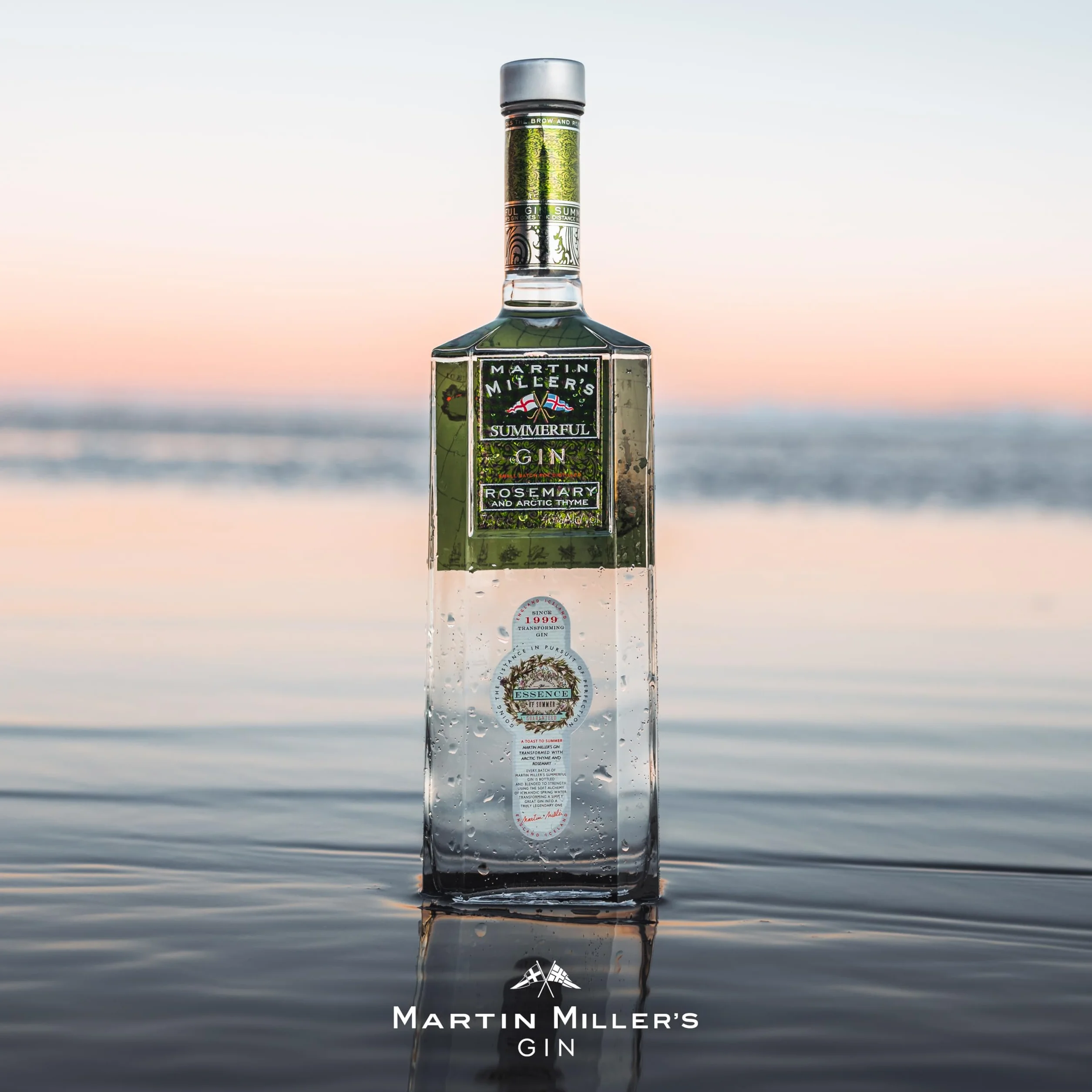 Martin Miller's Summerful Gin - Estuche de Regalo | Ginebra 700 ml + Miniatura | Edición Especial con Botánicos de Primavera y Verano, Refrescante y Aromática, Para Gin Tonic y Cócteles