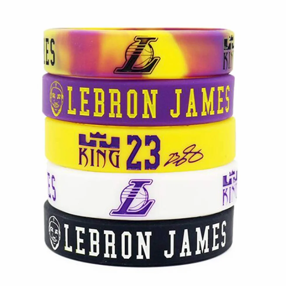 Baloncesto Pulsera número 23 Silicona Deporte Pulsera 5 Piezas