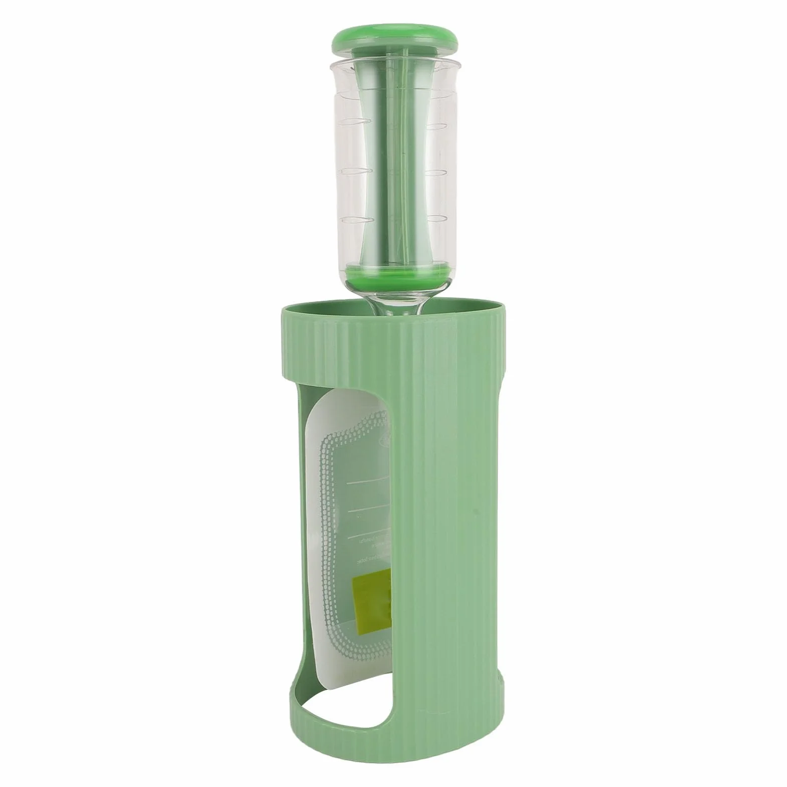 RIZGHWOY Estación para Exprimir puré de Frutas para Comida Casera para Bebés con Bolsas de 10 Piezas, Comida Personalizable para Llevar, Material Plástico de Calidad Alimentaria, Apto para (GREEN)