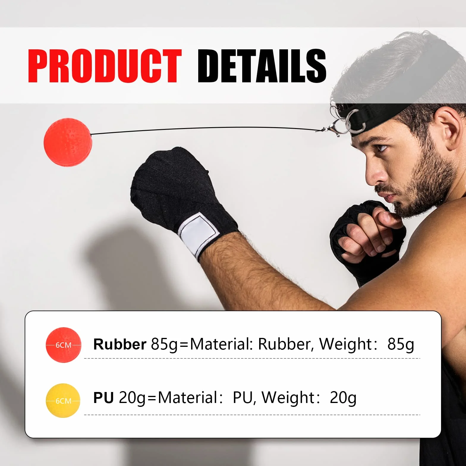 Pelotas de Reflejo con Diadema Ajustable para Entrenamiento de Boxeo