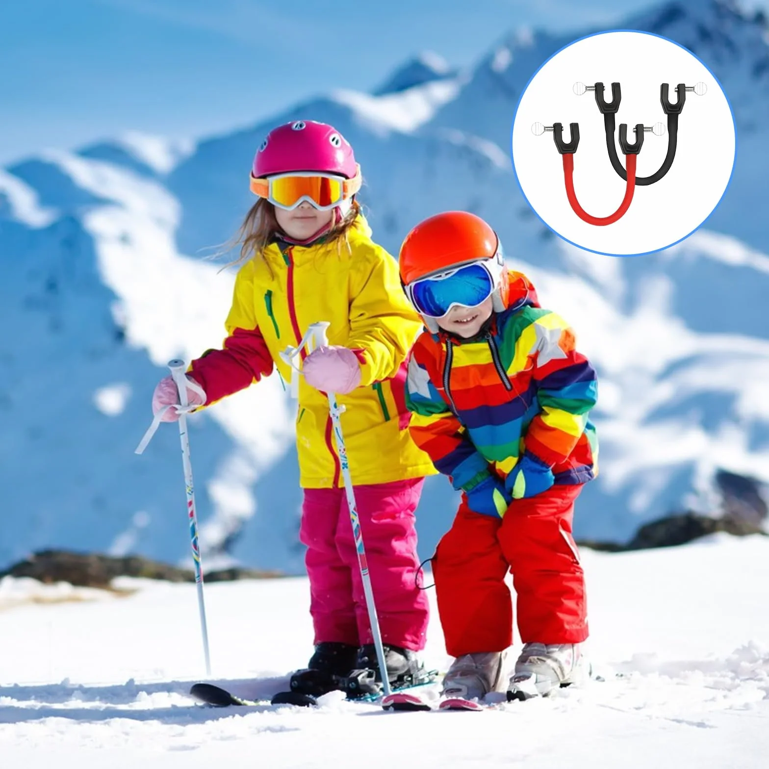 DUTIFUL Conector de puntas de esquí, ayuda de entrenamiento para control de velocidad, clips de snowboard para principiantes