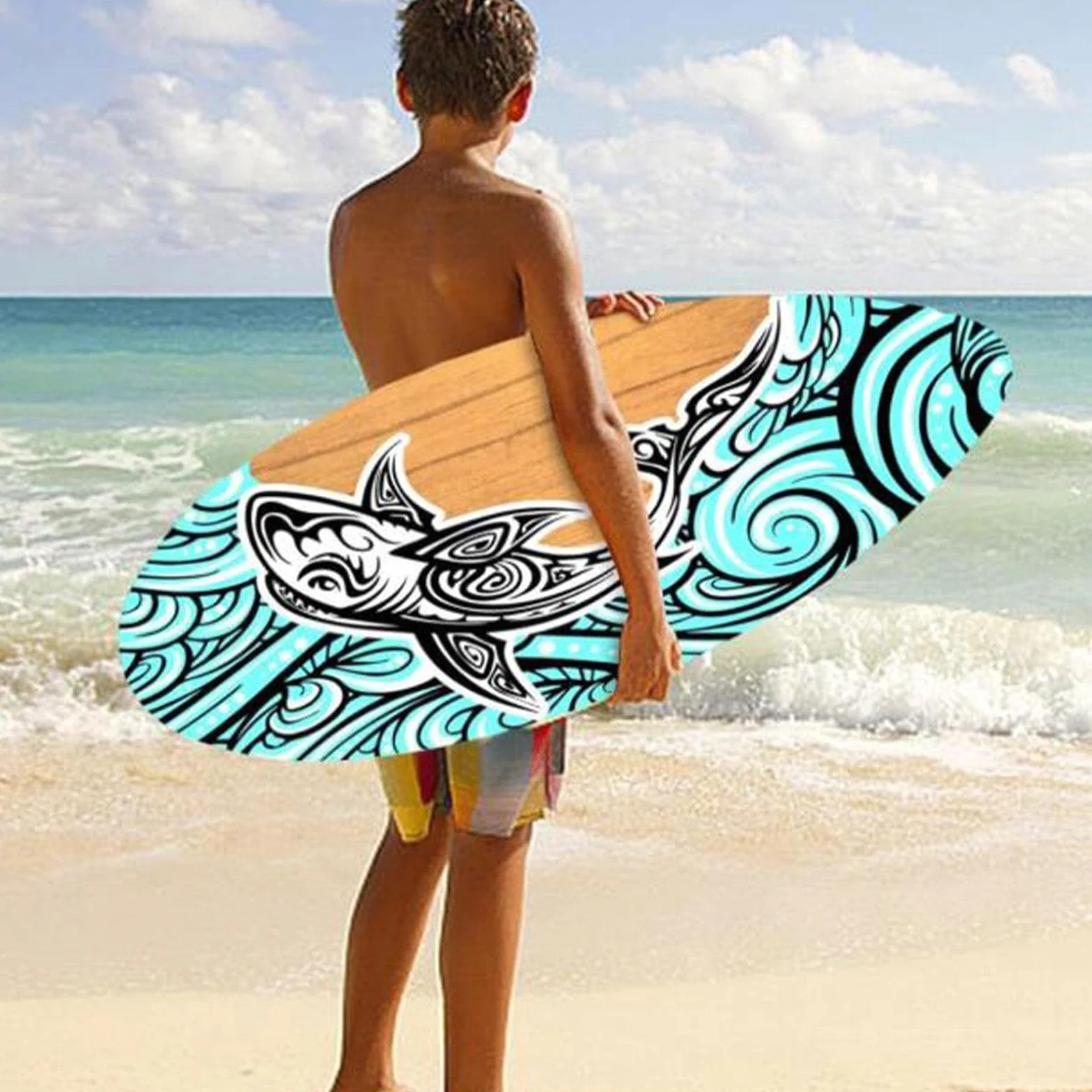 Amagogo Tabla de Skimboard de Madera para Playa, Arena, Aguas Poco Profundas, Tabla de Surf Pequeña