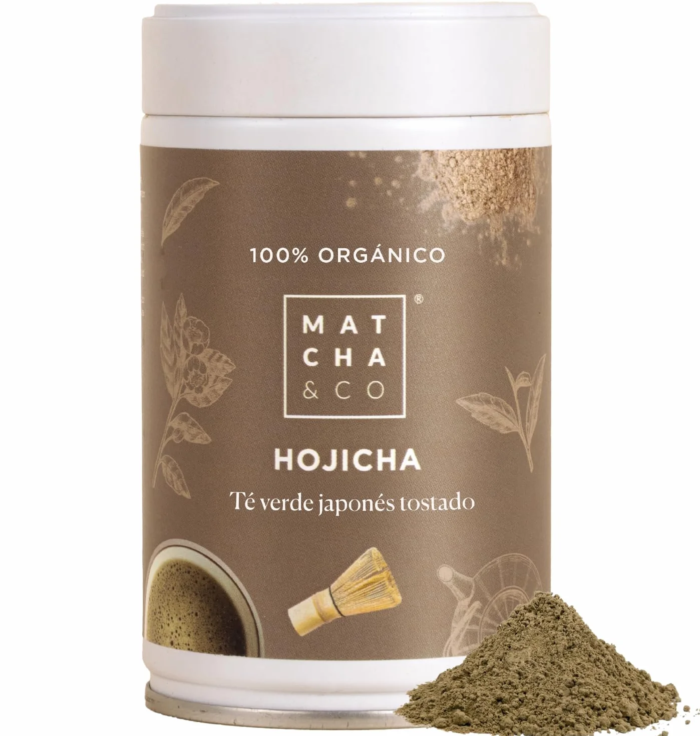 Matcha & CO: Hojicha Orgánico de Japón en Polvo – Té Verde Tostado 100% Natural – Sabor Ahumado con Notas Tostadas – Bajo en Cafeína y Rico en Antioxidantes