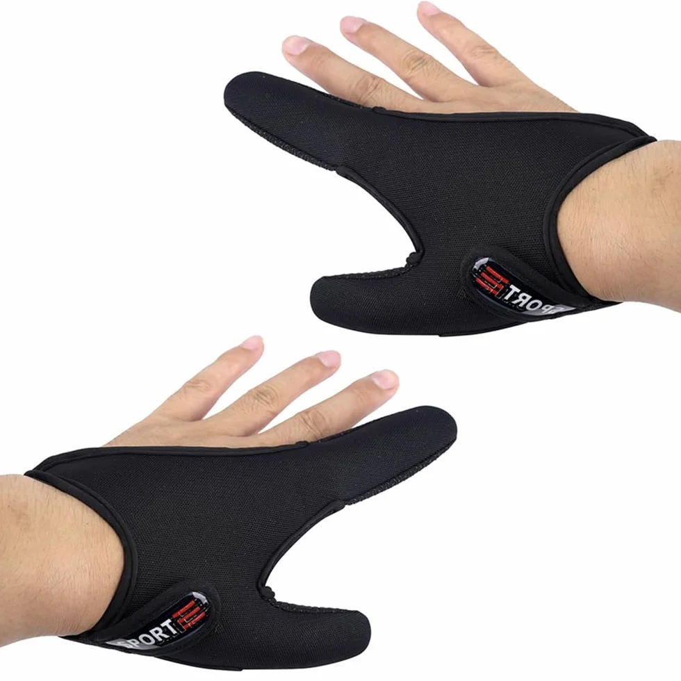 TopHomer 2 guantes de pesca antideslizantes de neopreno protector de dedos para deportes al aire libre control de línea