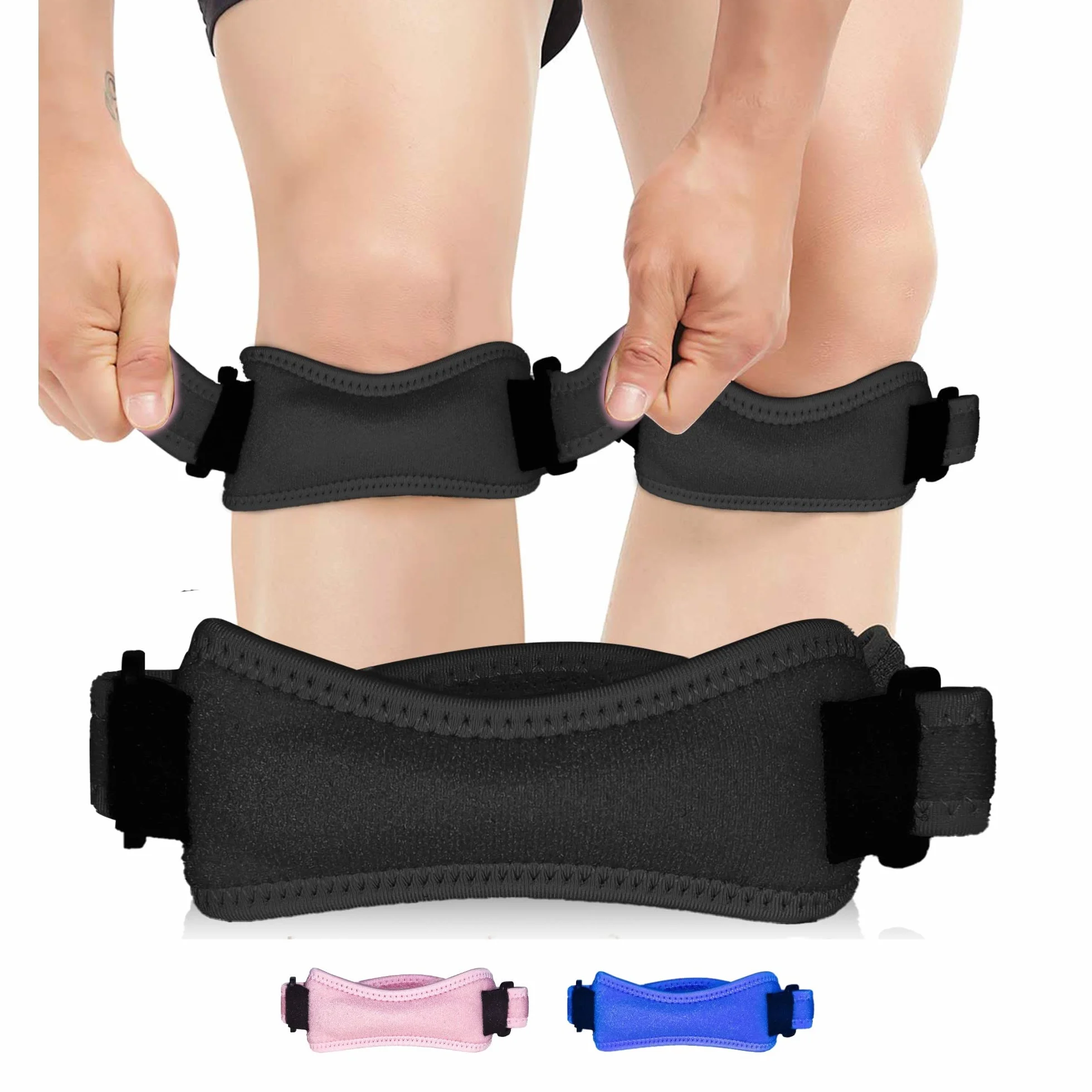 FEVAN Rodilleras Ajustable de Neopreno para Menisco y Ligamento, Antideslizantes, Unisex, Crossfit (Negro)