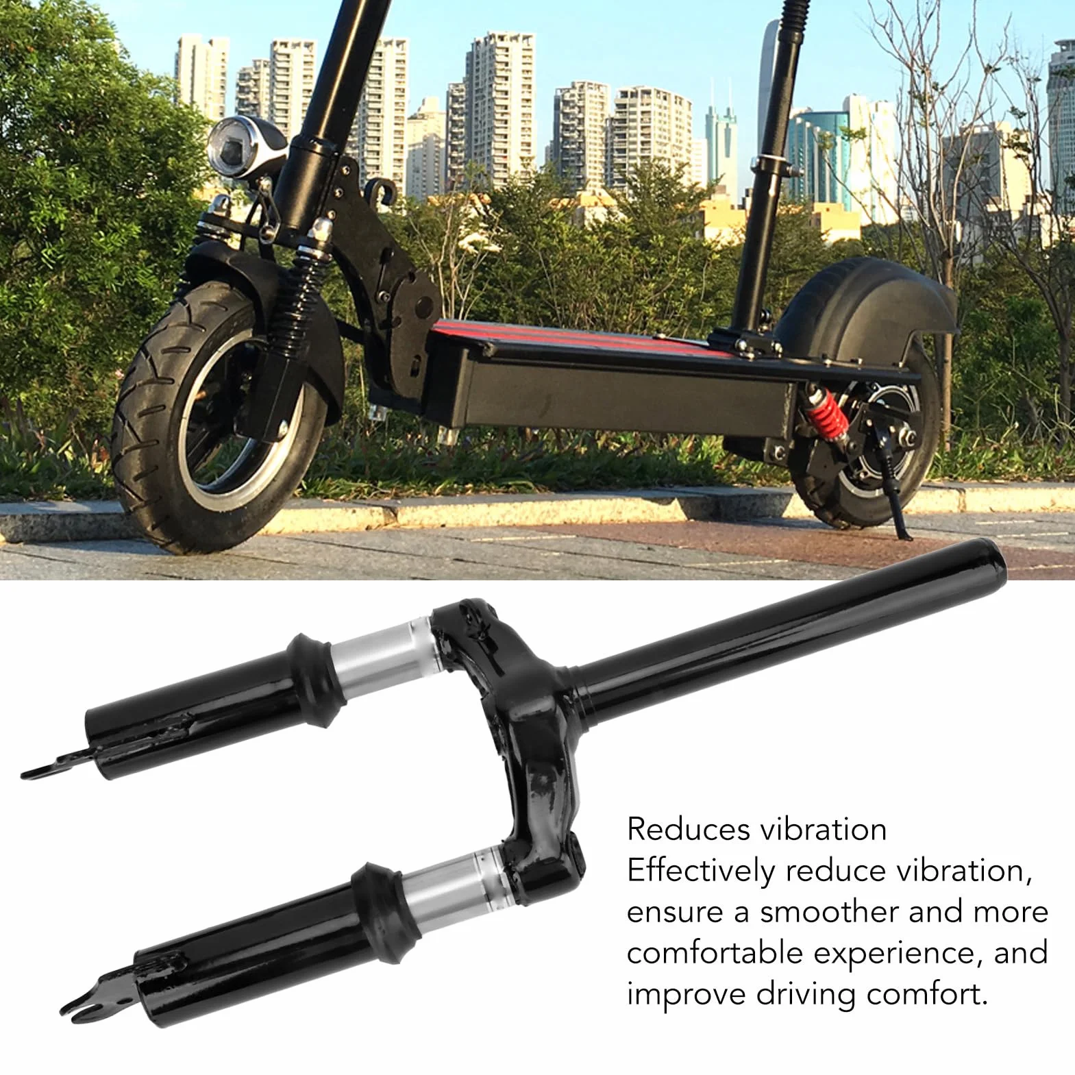 Horquilla Delantera Patinete Eléctrico Suspensión Aleación Acero 10 Pulgadas