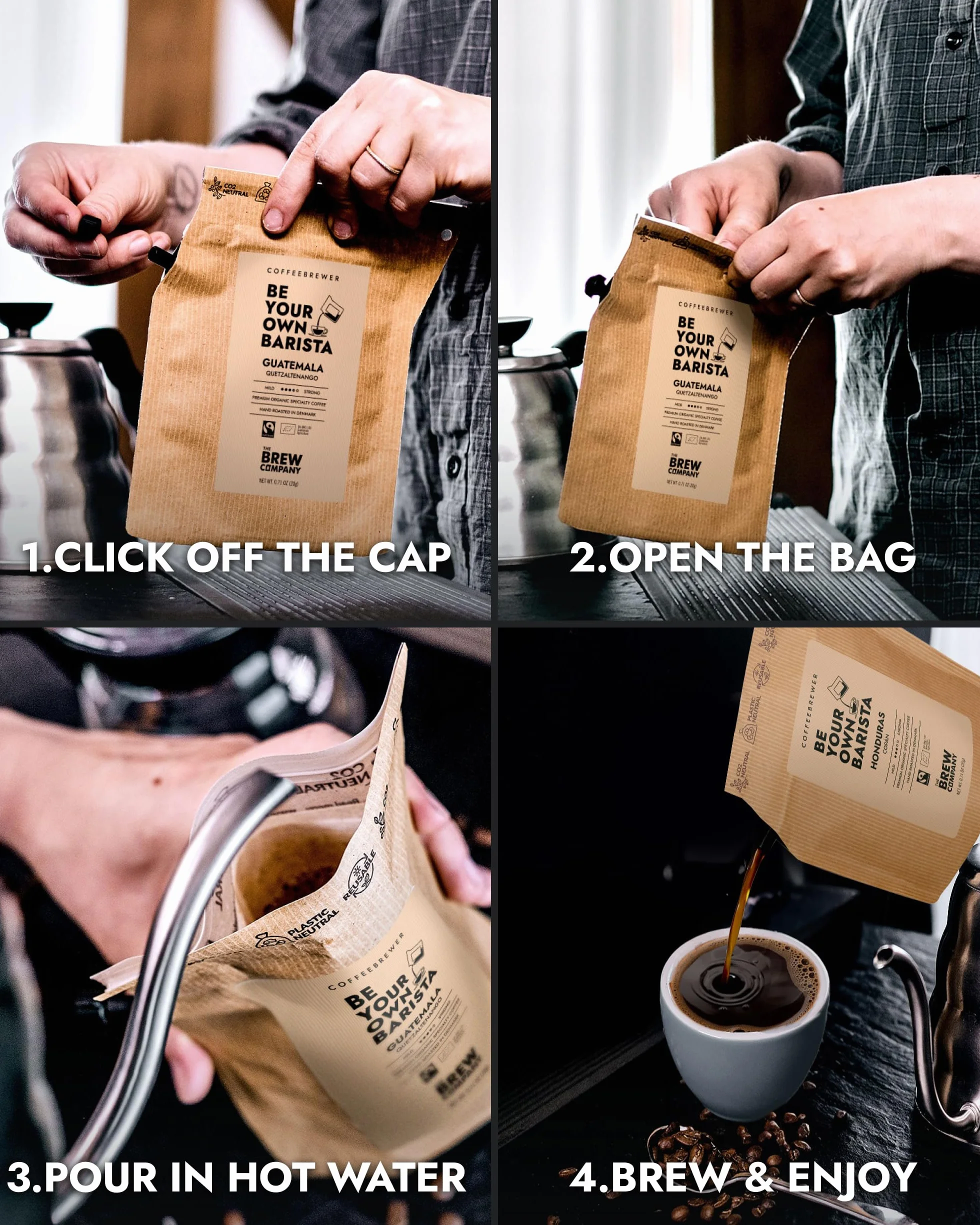 Caja de regalo de café gourmet al aire libre para hombres y mujeres, 5 cafés orgánicos y especiales de origen único del mundo en cerveceros innovadores, caja de muestra para los amantes de
