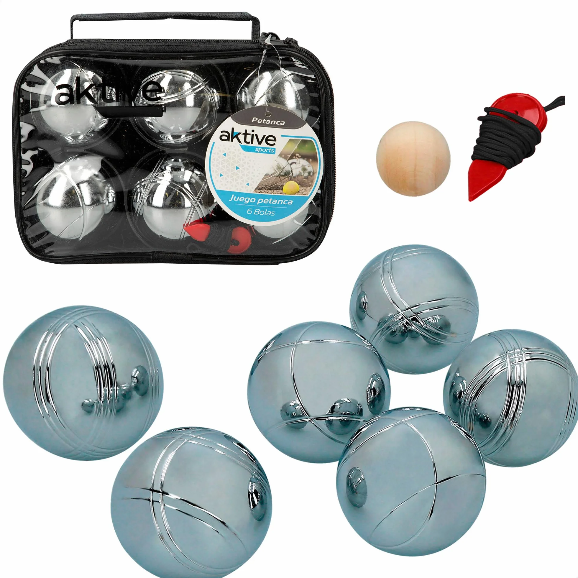 Aktive 54036 Set de petanca 6 bolas