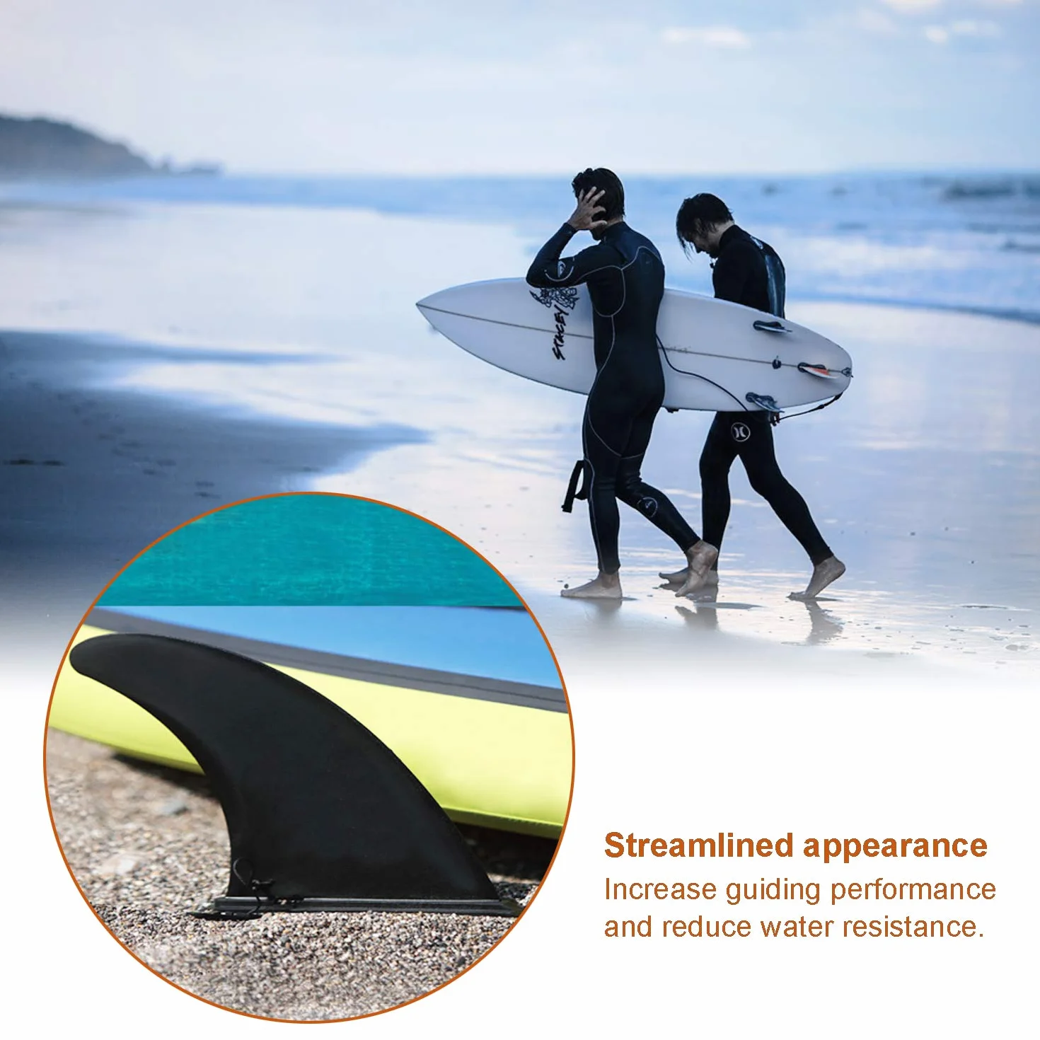 Quillas Surf Aleta Tabla Paddle Surf Sup Quilla Central Desmontable para Surfboard Longboard