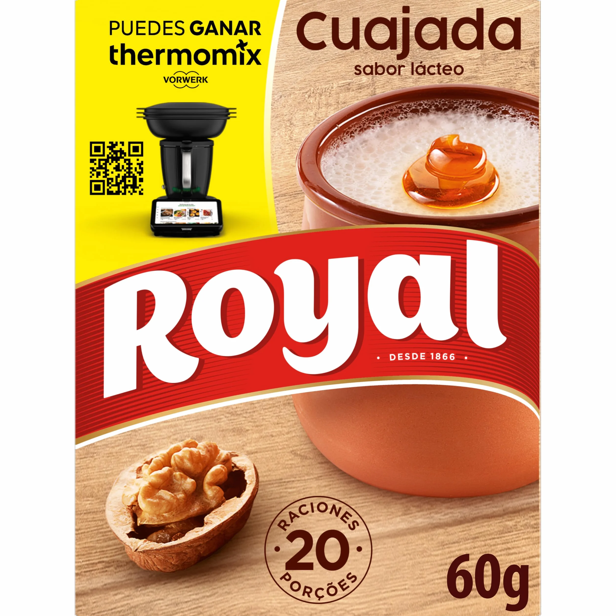 Royal Cuajada, Preparado en Polvo 20 raciones, Pack 5 x 12 g - 60 g