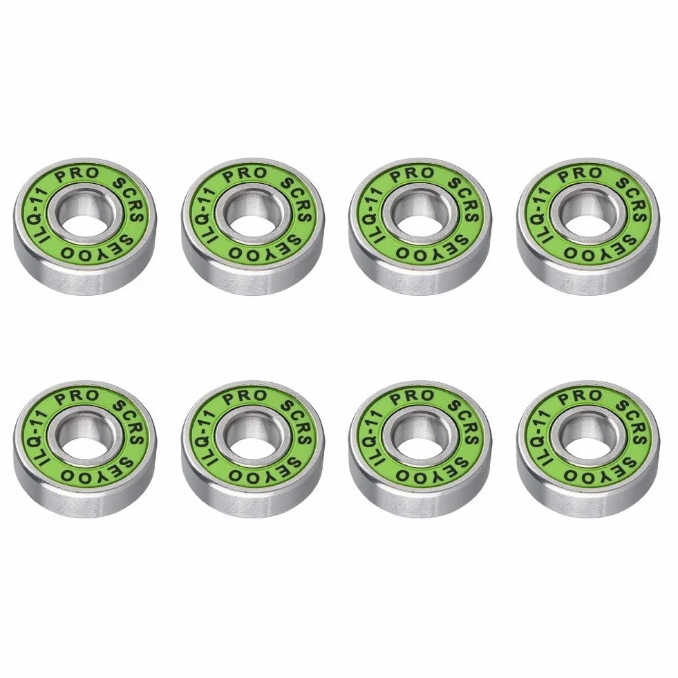 Rodamientos 608RS ABEC-9 ILQ-11 acero cromado 22mm para patines eje 8mm 8 unidades