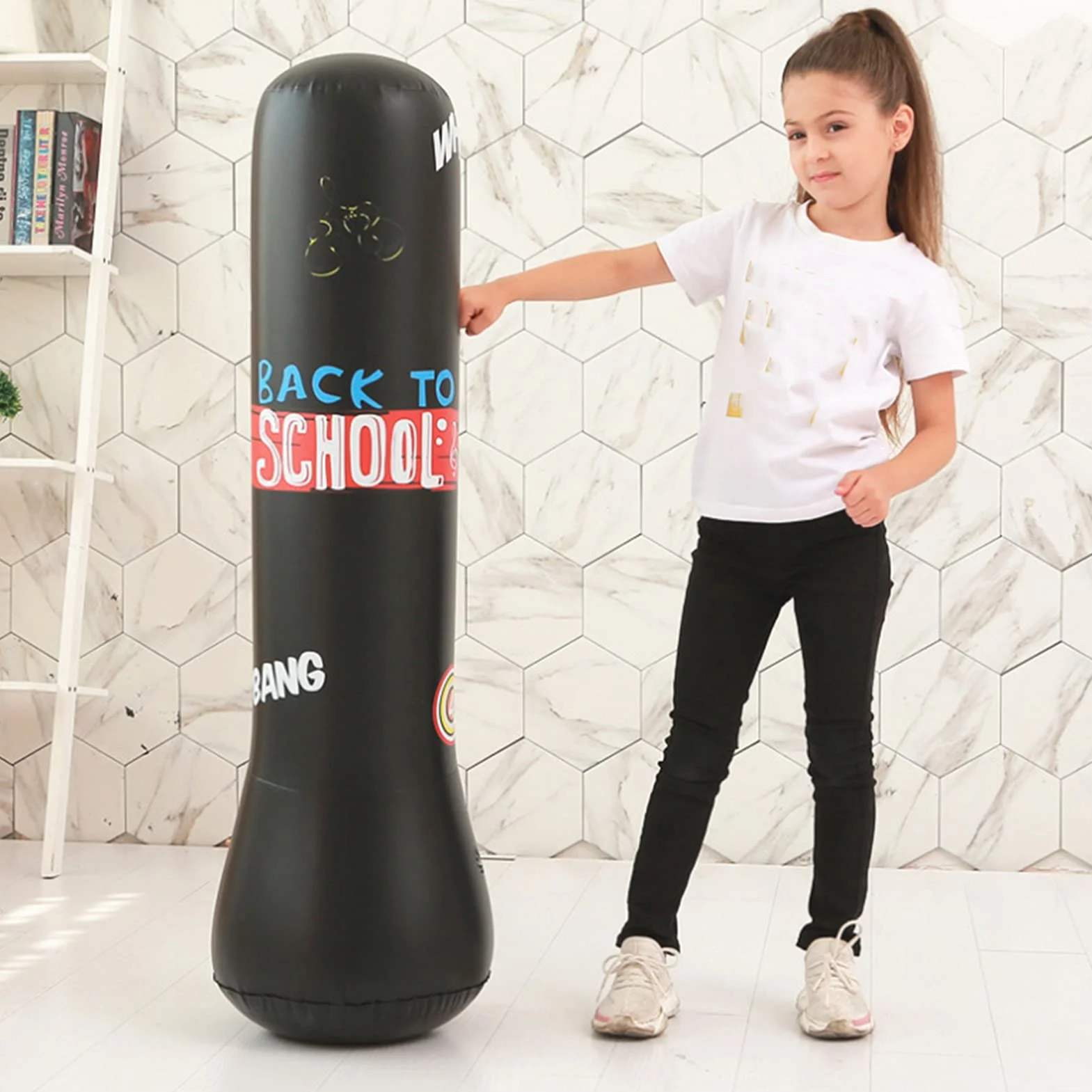 Saco de Boxeo Inflable con Base de Agua, Material PVC Resistente, Equipo de Entrenamiento