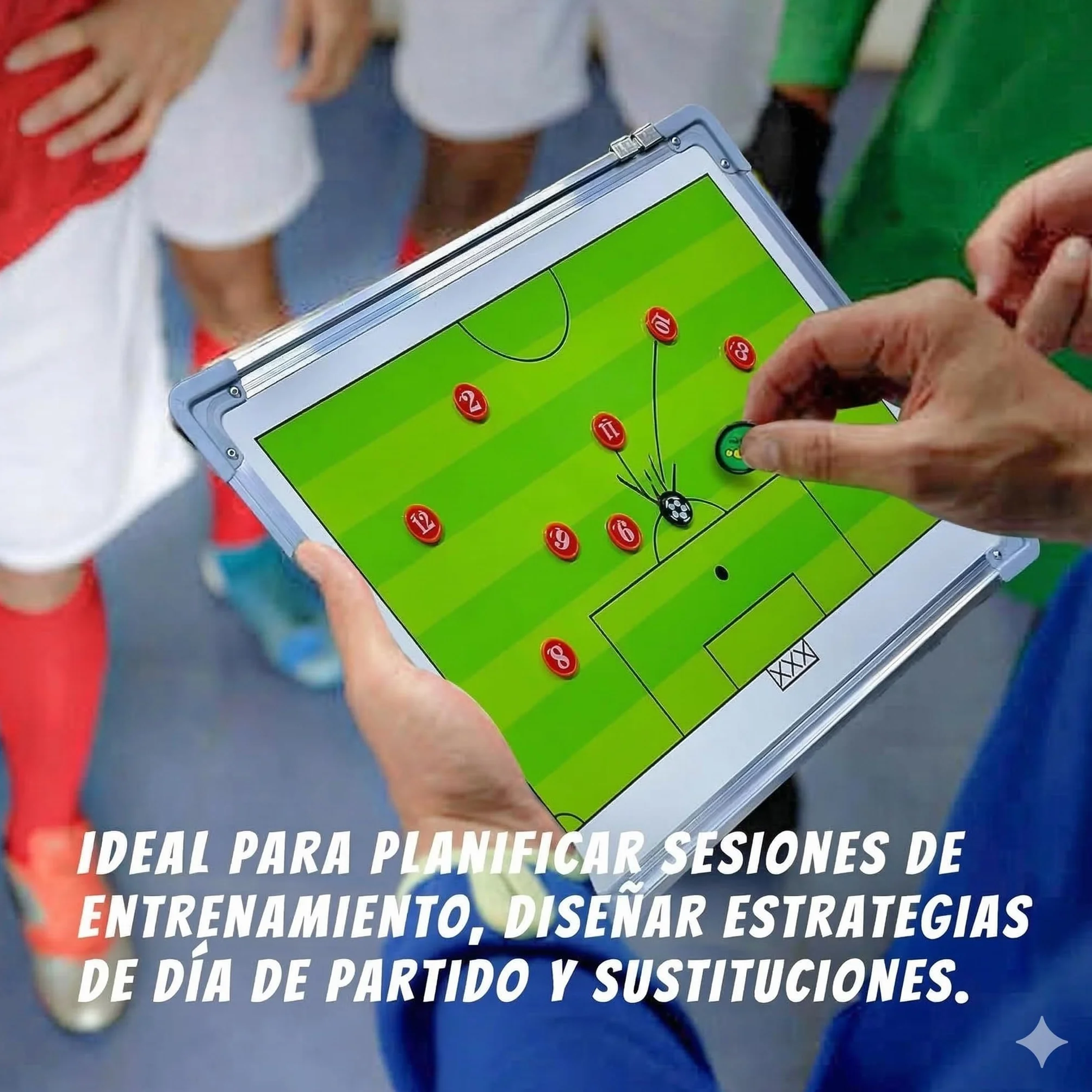 CREADY Pizarra Entrenador de Futbol 44x31cm Carpeta Táctica Magnética con Fichas