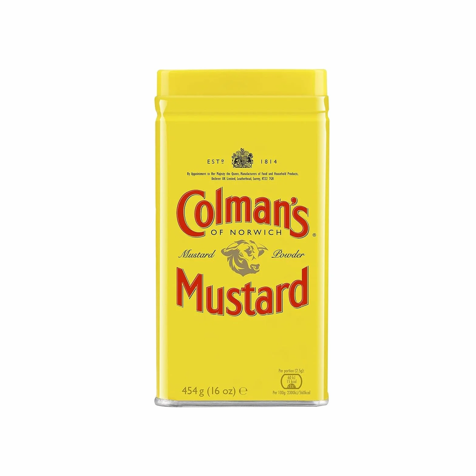 Colman's Original Mustard Powder, mostaza inglesa harina de mostaza vegana sin aditivos artificiales (2 Pieza (2 x 454g))