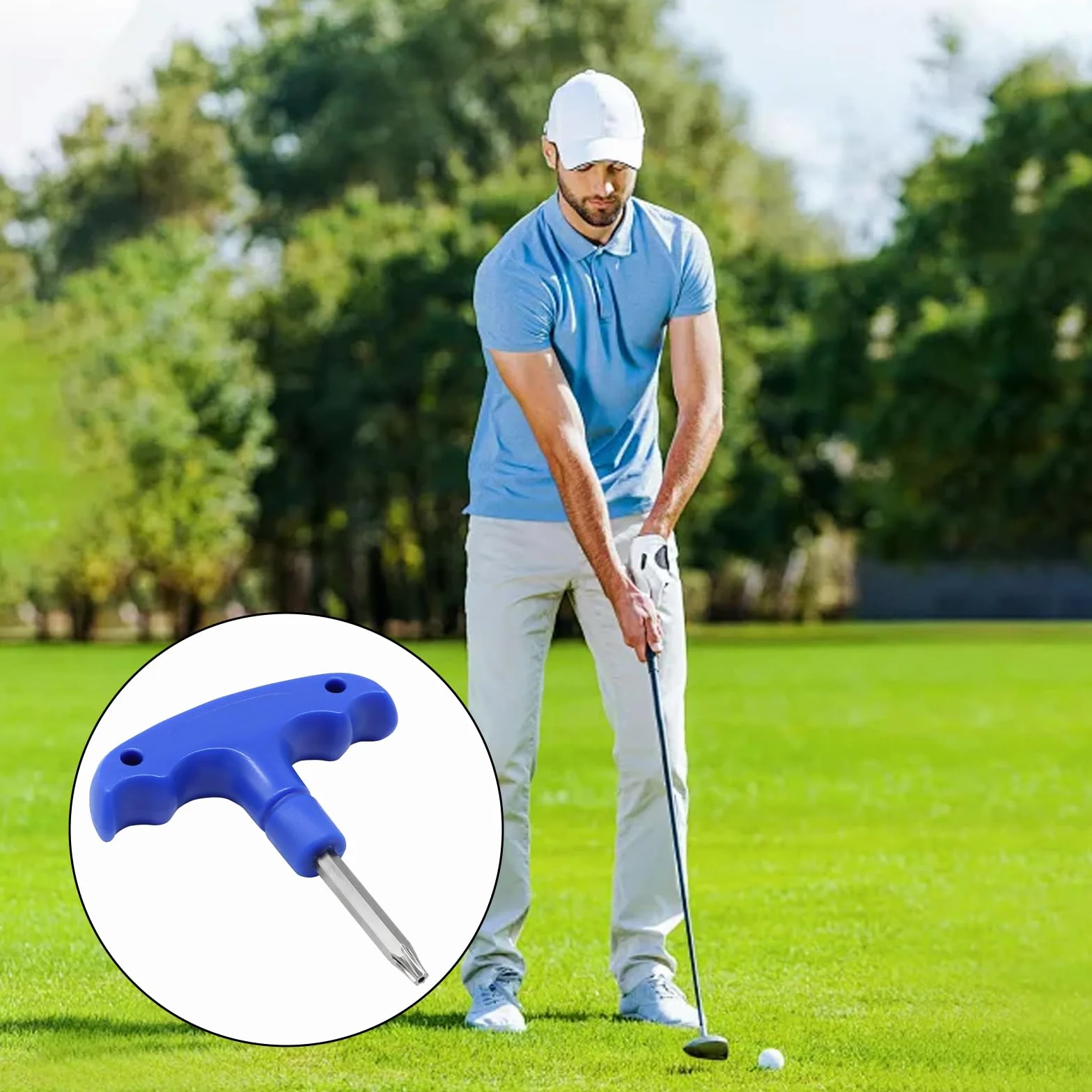 Llave de Golf Ajustable, Herramienta Adaptador de Torque para Driver y Fairway, Azul