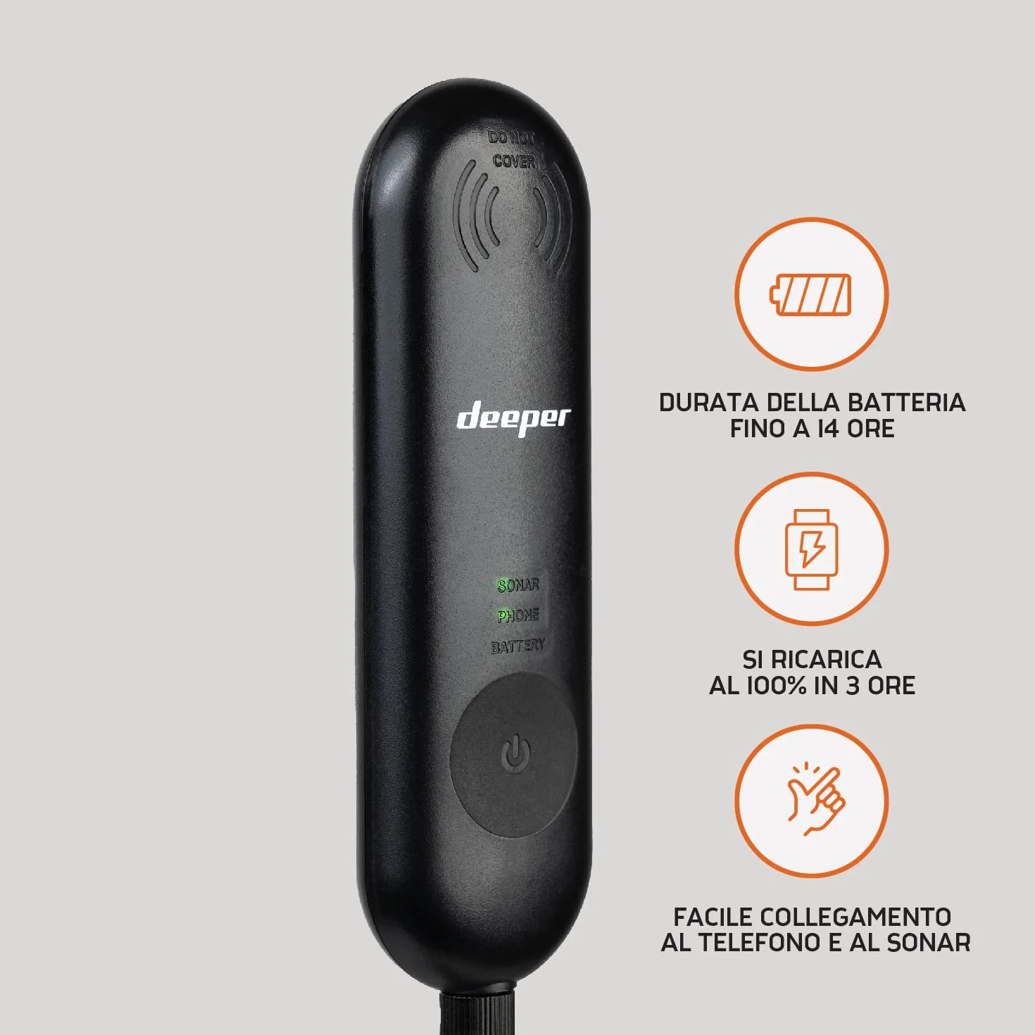 Deeper Range Extender con Soporte para Teléfono, Accesorios de Pesca para Barcos, WiFi Booster para Pesca de Carpa