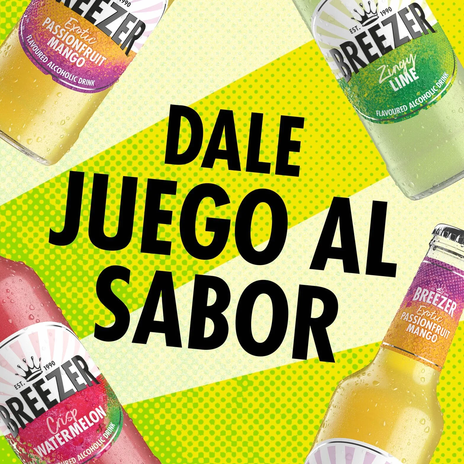 BREEZER Crisp Watermelon Bebidas Alcohólicas con Sabor a Sandía, 4% Vol., 27,5 cl / 275 ml (Pack de 24), Alcohol Premezclado Listo para Beber