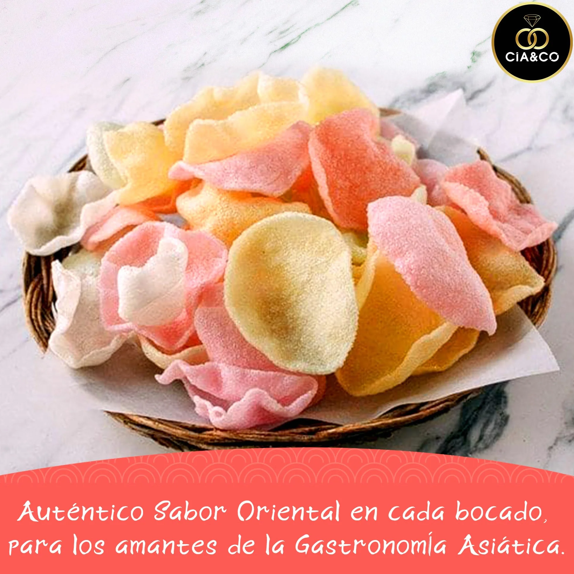 Obleas de Pan de Gambas de Colores para freír - Pack Ahorro 3 x 200 Grs (Total 600grs) · Autentico Pan de Gambas Chino Colores