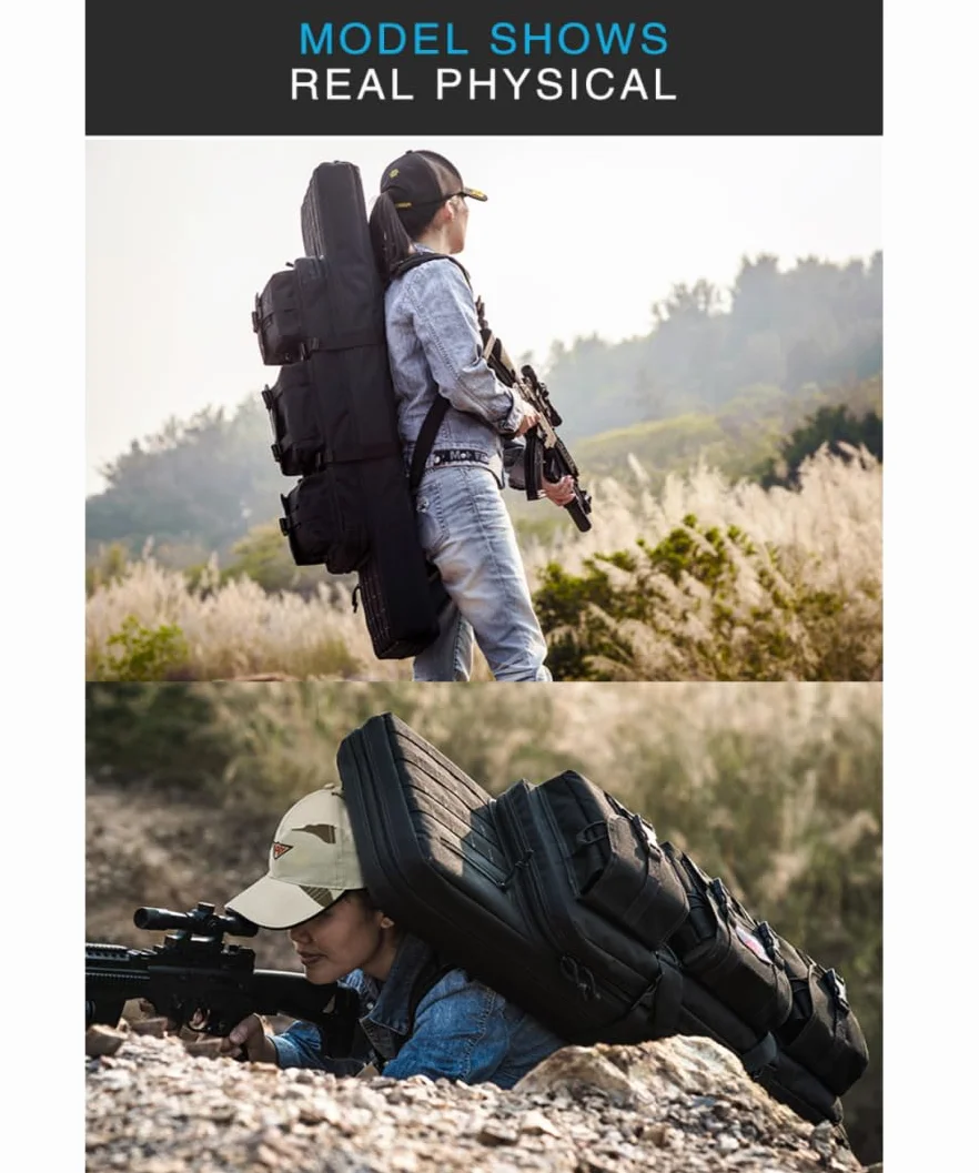 ACEXIER Funda Doble para Rifle Acolchada con Cierre para Carabina Mochila con System Molle